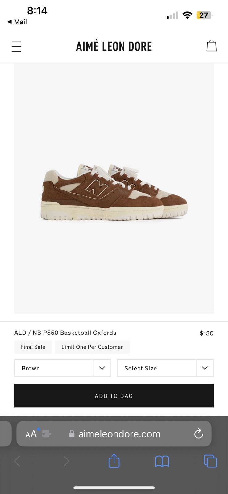 aimé leon dore x new balance p550 basketball oxford