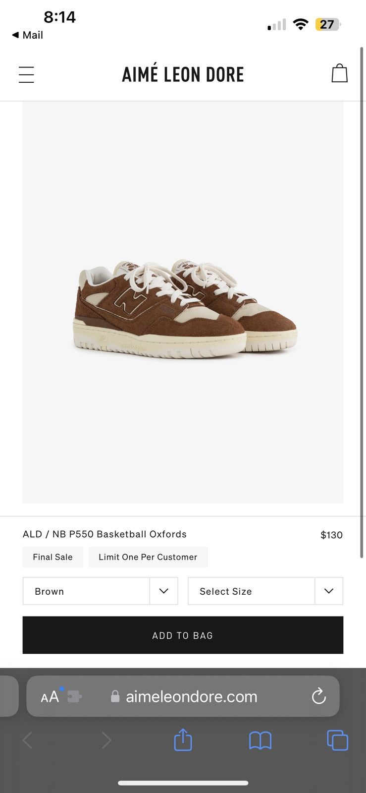 aimé leon dore x new balance p550