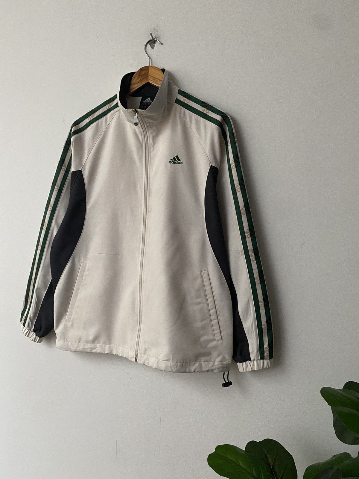 Adidas × Vintage Vintage adidas Jacket Striped Green Logo nice designer Size US M / EU 48-50 / 2 - 6 Thumbnail