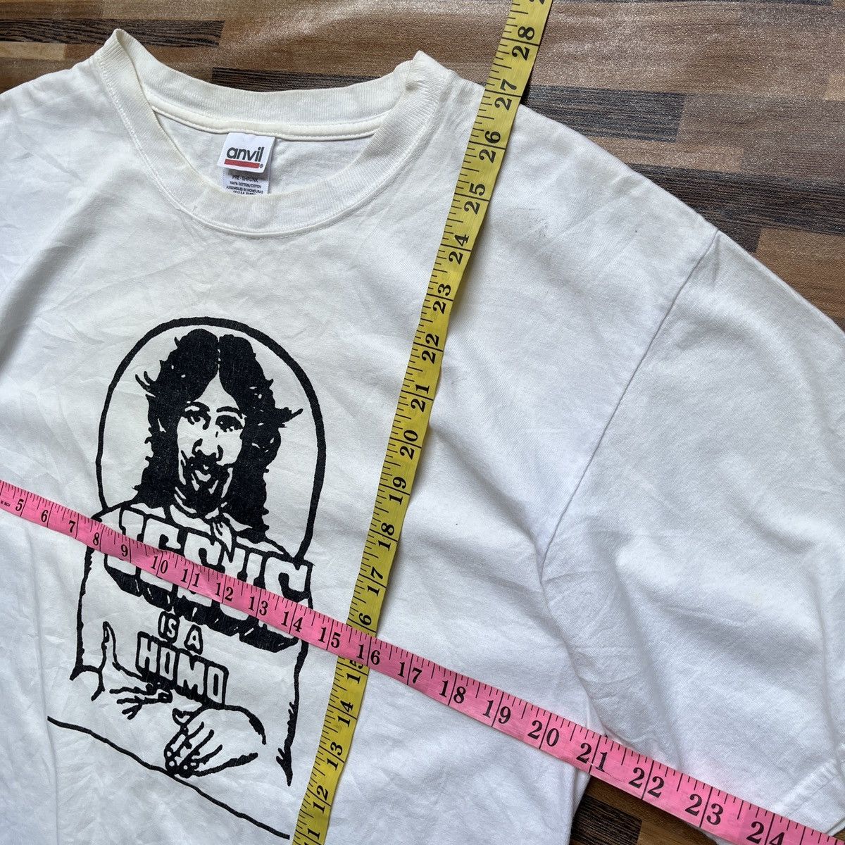 Anvil × Vintage Humour Graphics Printed Jesus TShirt Vintage Y2K Anvil Tag Size US M / EU 48-50 / 2 - 3 Thumbnail