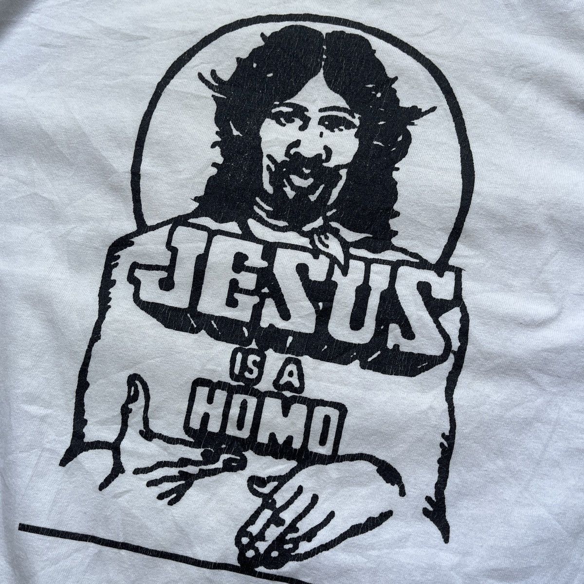 Anvil × Vintage Humour Graphics Printed Jesus TShirt Vintage Y2K Anvil Tag Size US M / EU 48-50 / 2 - 8 Thumbnail