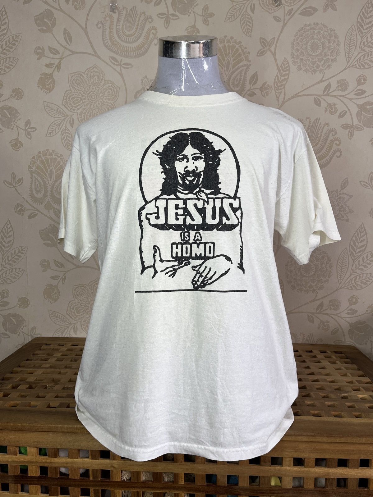 Anvil × Vintage Humour Graphics Printed Jesus TShirt Vintage Y2K Anvil Tag Size US M / EU 48-50 / 2 - 18 Thumbnail