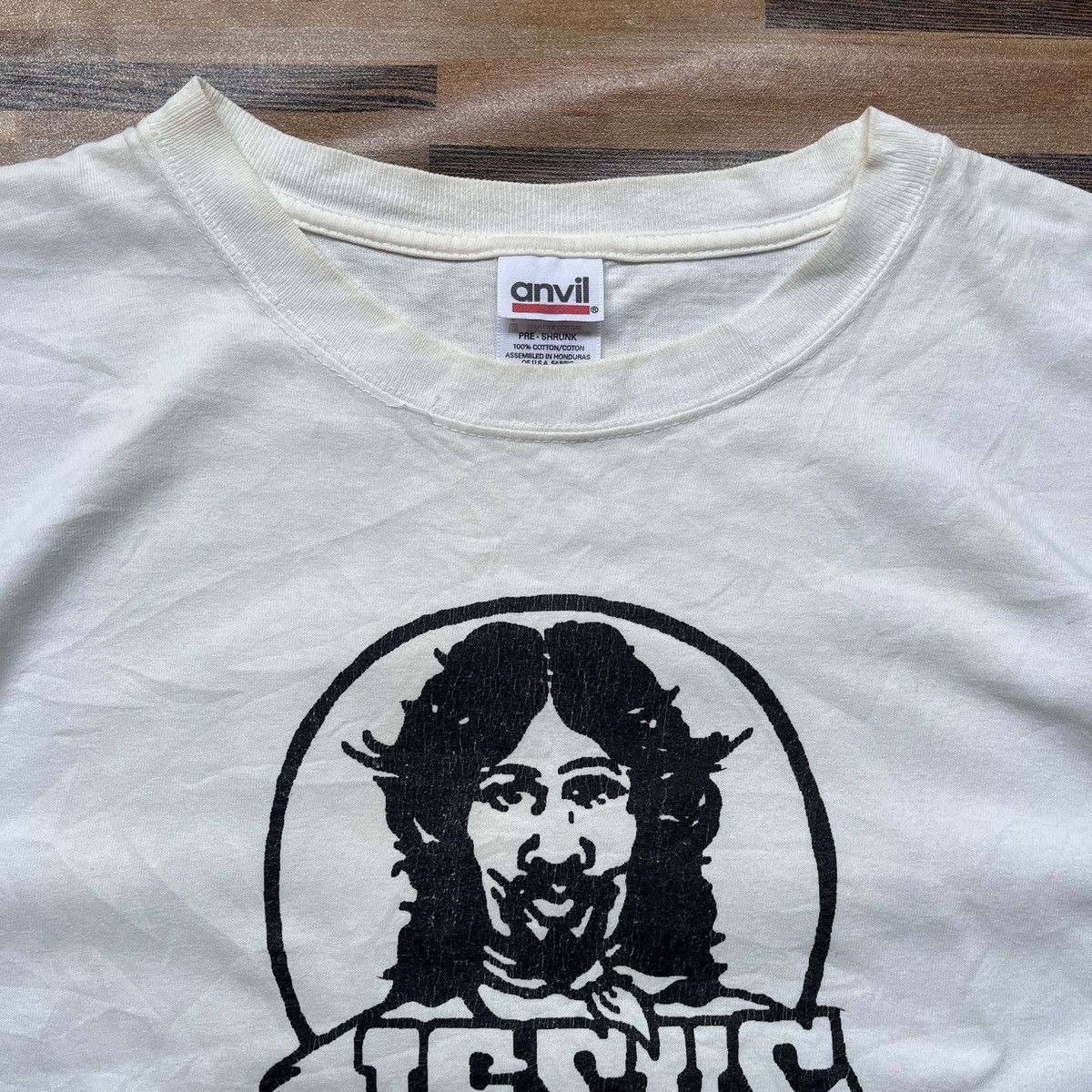 Anvil × Vintage Humour Graphics Printed Jesus TShirt Vintage Y2K Anvil Tag Size US M / EU 48-50 / 2 - 5 Thumbnail