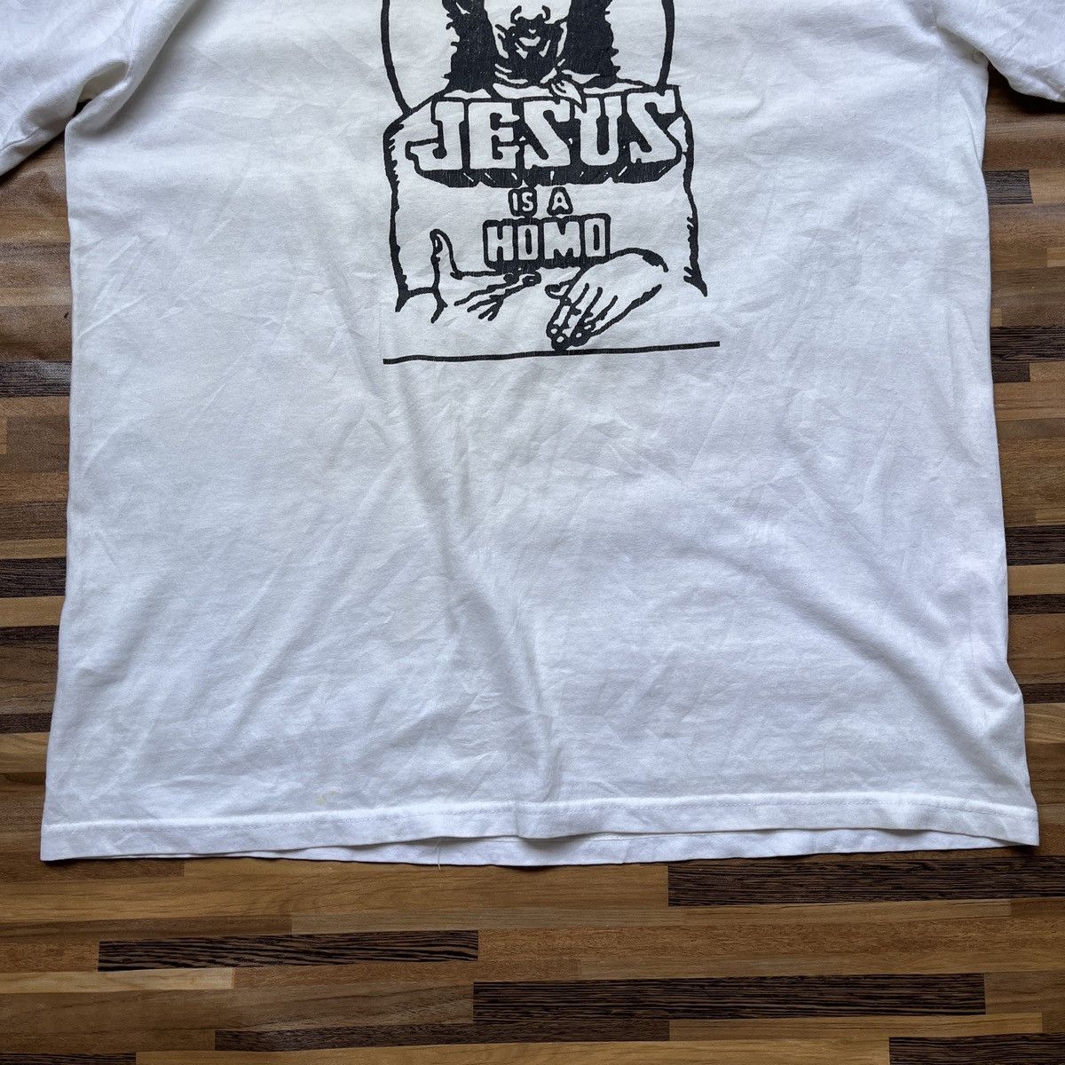 Anvil × Vintage Humour Graphics Printed Jesus TShirt Vintage Y2K Anvil Tag Size US M / EU 48-50 / 2 - 11 Thumbnail