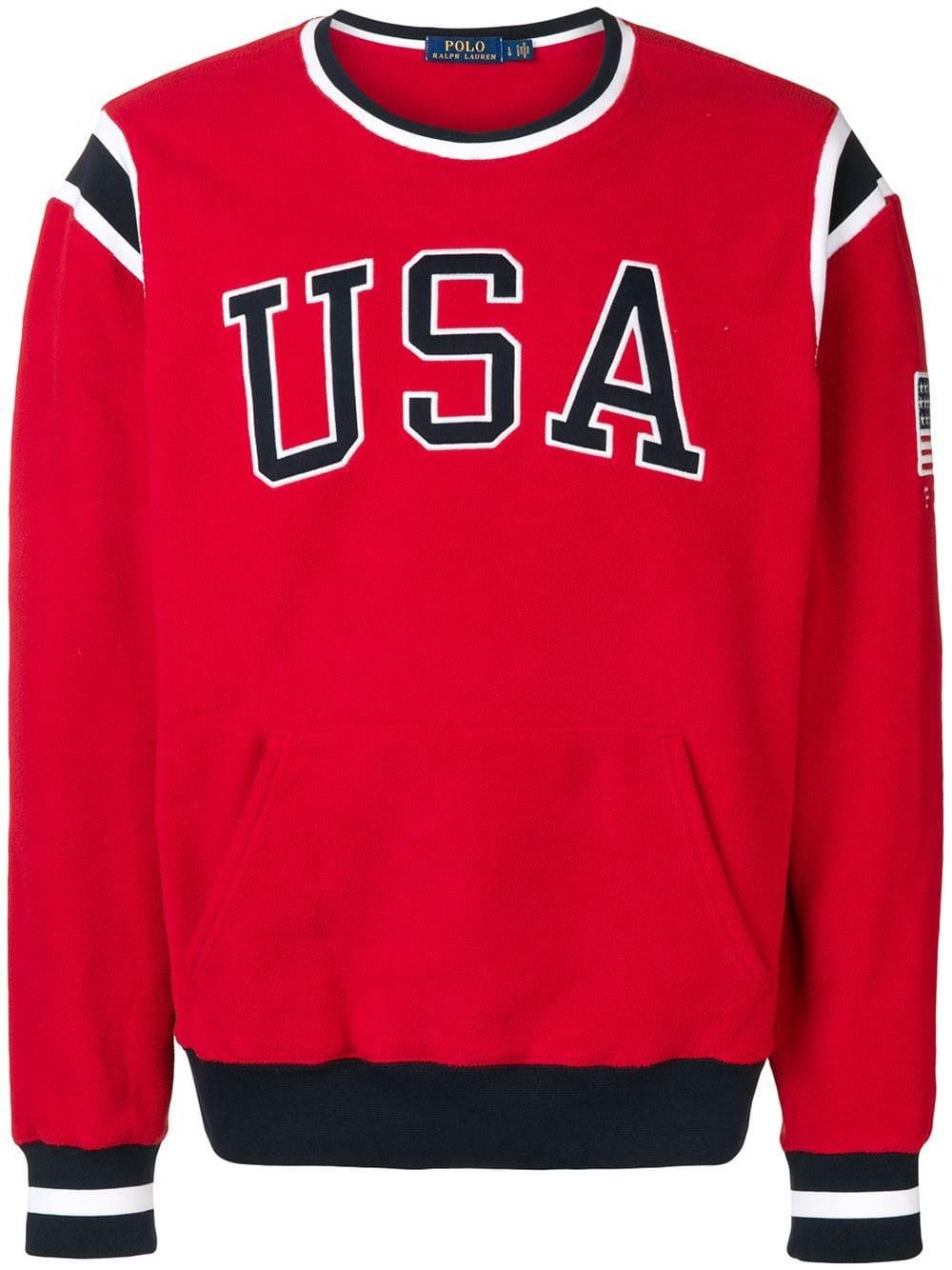 image of Polo Ralph Laurent Usa Fleece Pullover , Men's (Size 2XL)