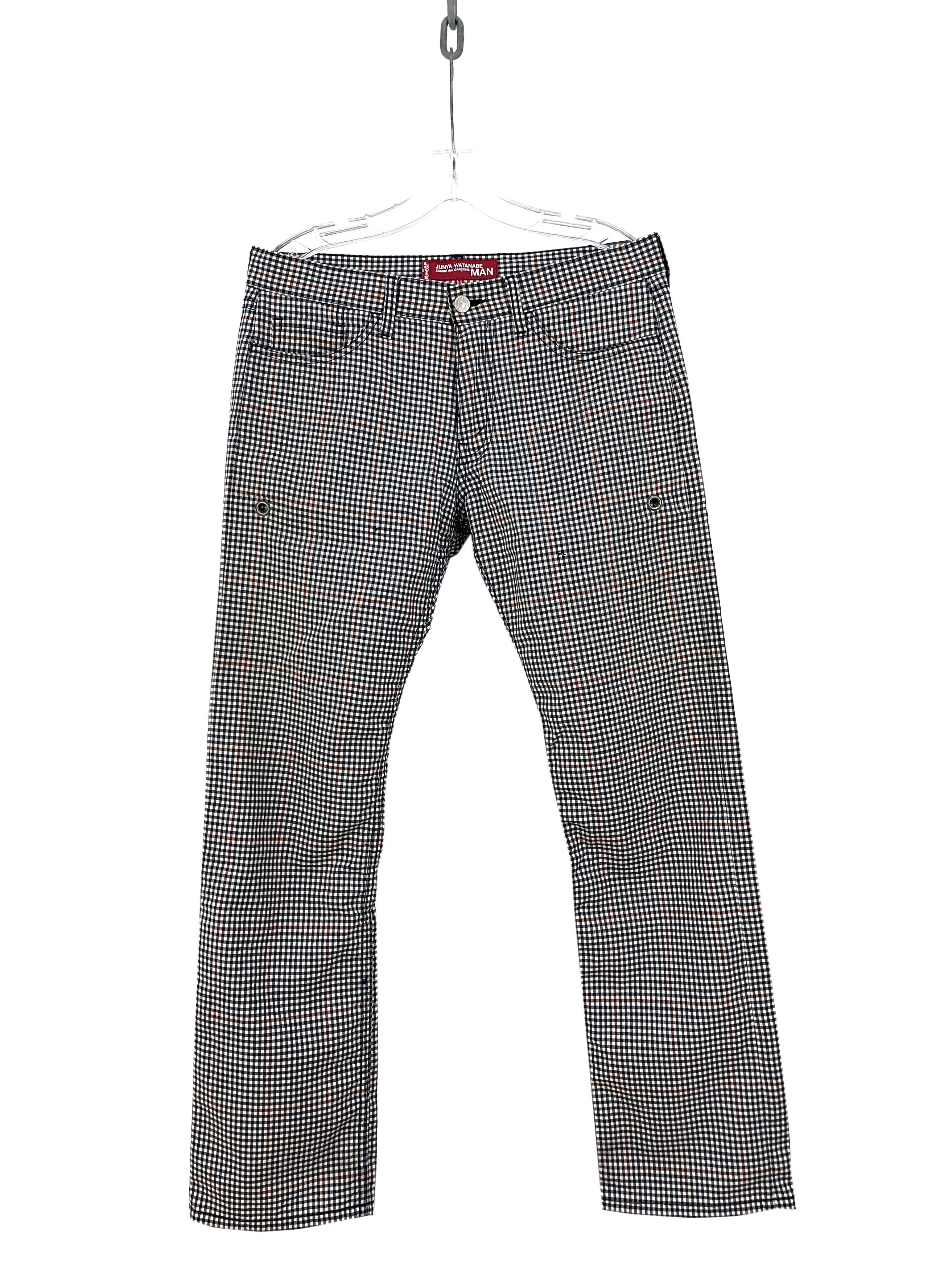 image of Junya Watanabe 2005 Checkered Wool Pants in Blue, Men's (Size 33)