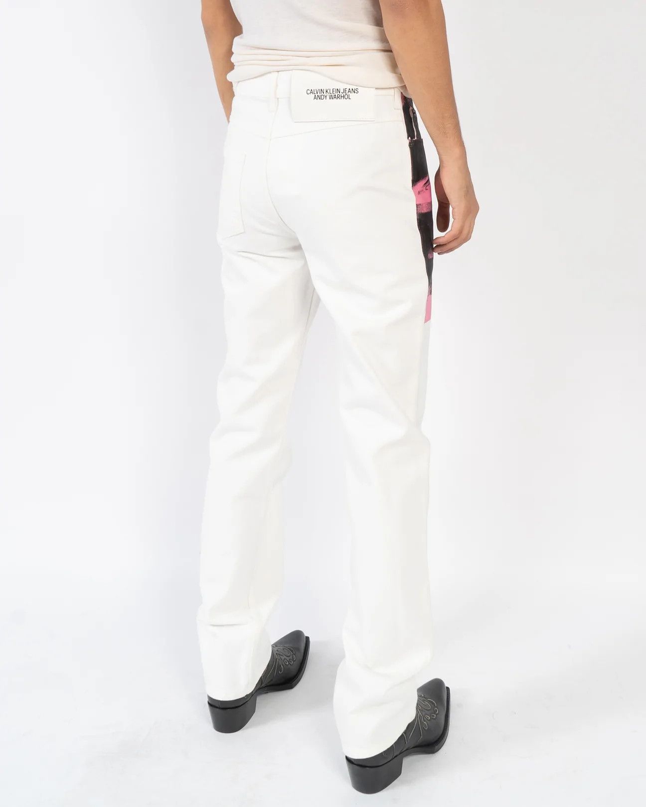 Calvin Klein 205W39NYC × Raf Simons Pink Warhol Electric Chair Screenprint Denim Size US 30 / EU 46 - 3 Thumbnail