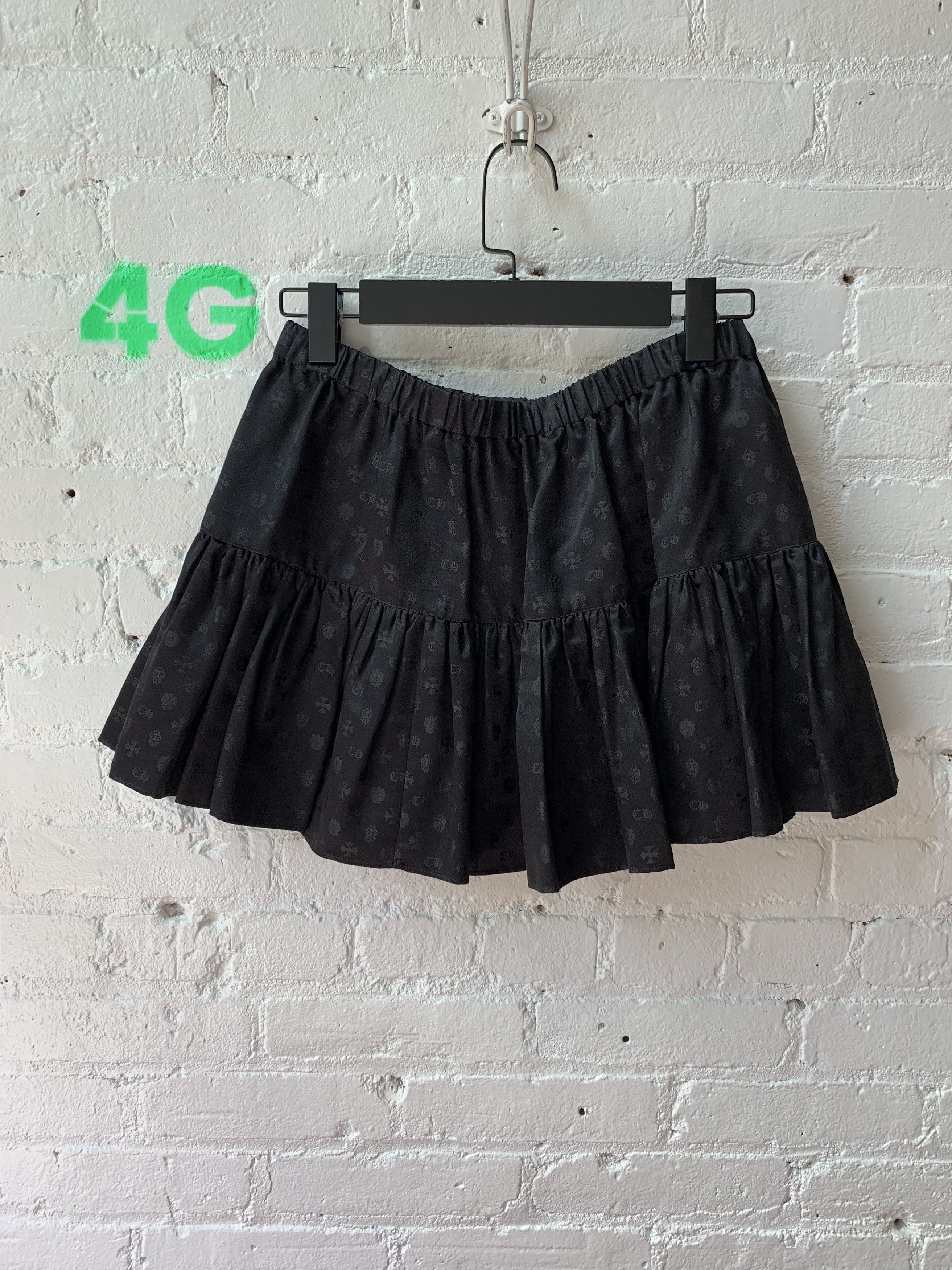 Chrome Hearts Chrome Hearts 100% Silk Monogram Mini Skirt Sz M-XL Size 26" / US 2 / IT 38 - 4 Thumbnail