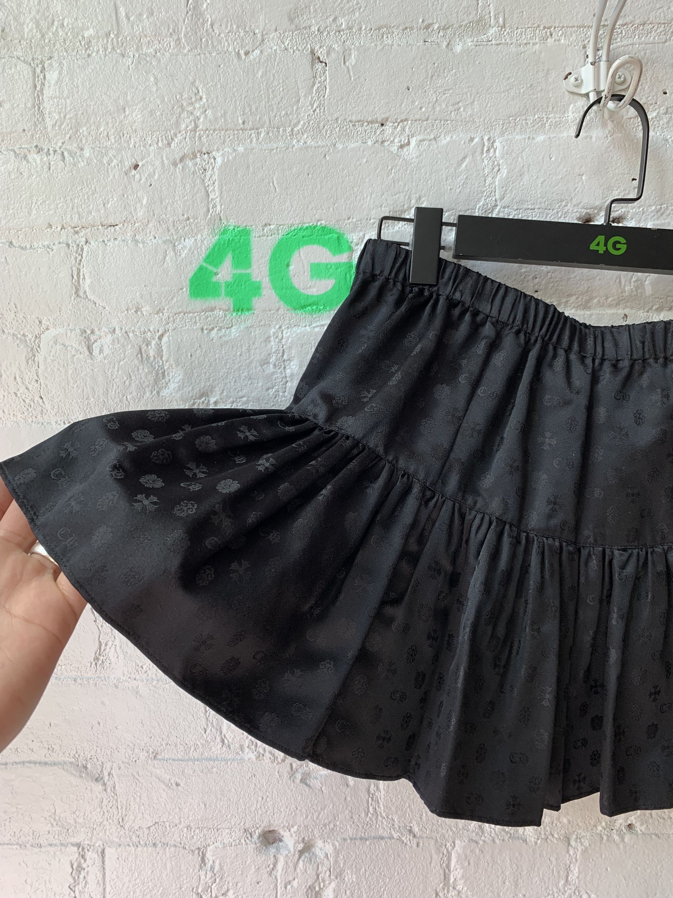 Chrome Hearts Chrome Hearts 100% Silk Monogram Mini Skirt Sz M-XL Size 26" / US 2 / IT 38 - 2 Thumbnail