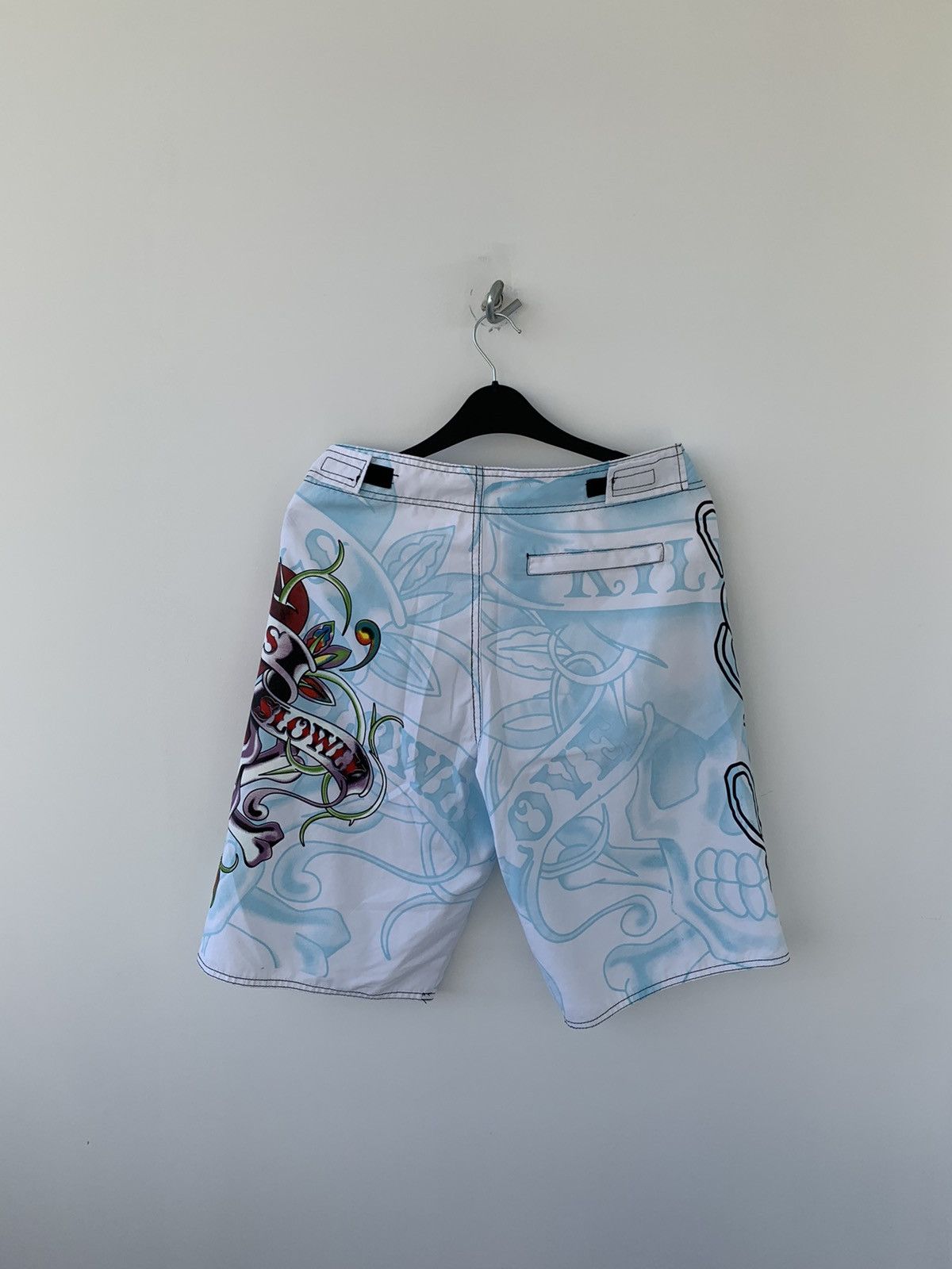 Christian Audigier × Ed Hardy × Vintage Ed Hardy Love Kills Slowly Vintage Shorts Size US 31 - 7 Thumbnail