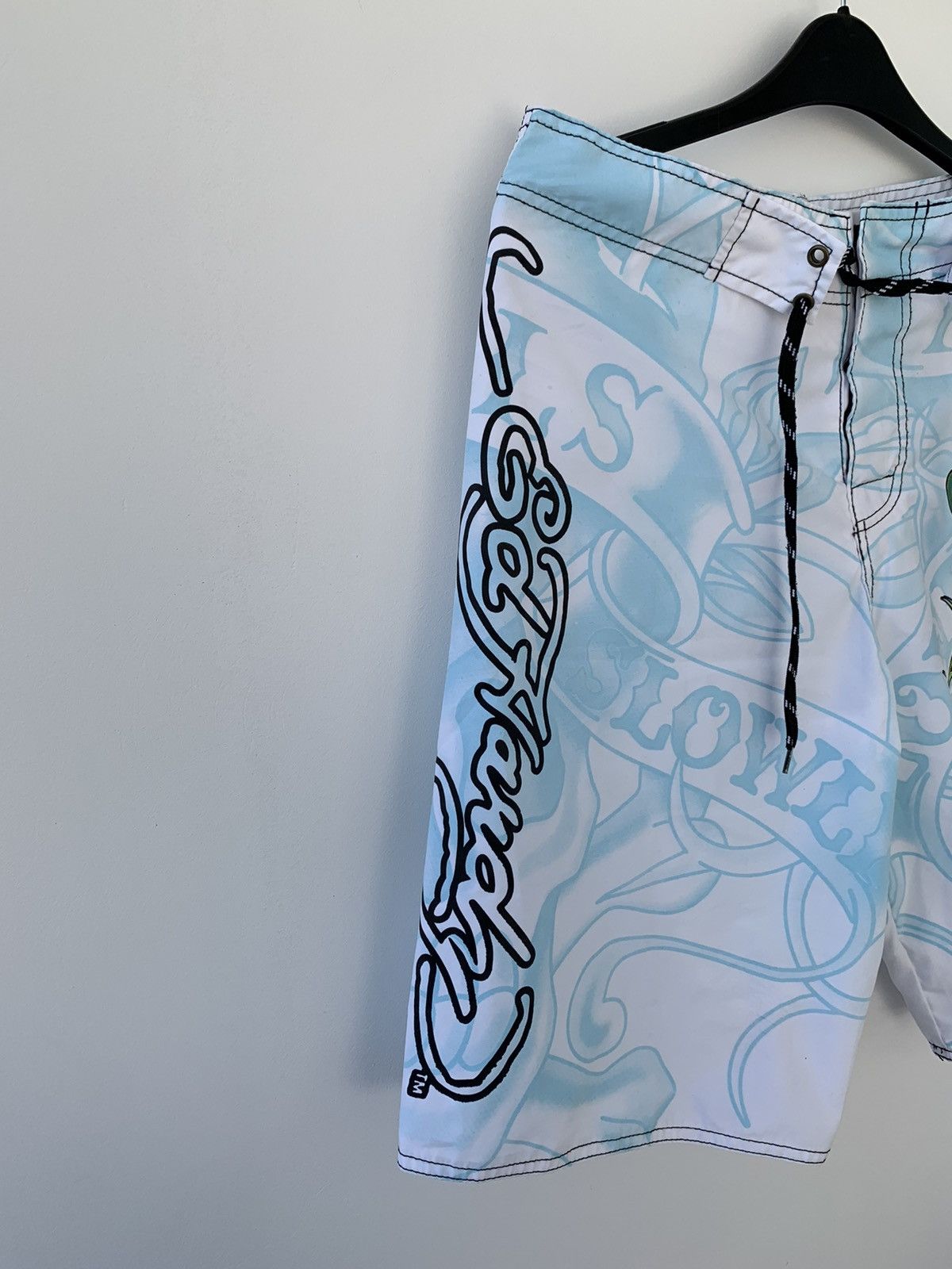 Christian Audigier × Ed Hardy × Vintage Ed Hardy Love Kills Slowly Vintage Shorts Size US 31 - 3 Thumbnail