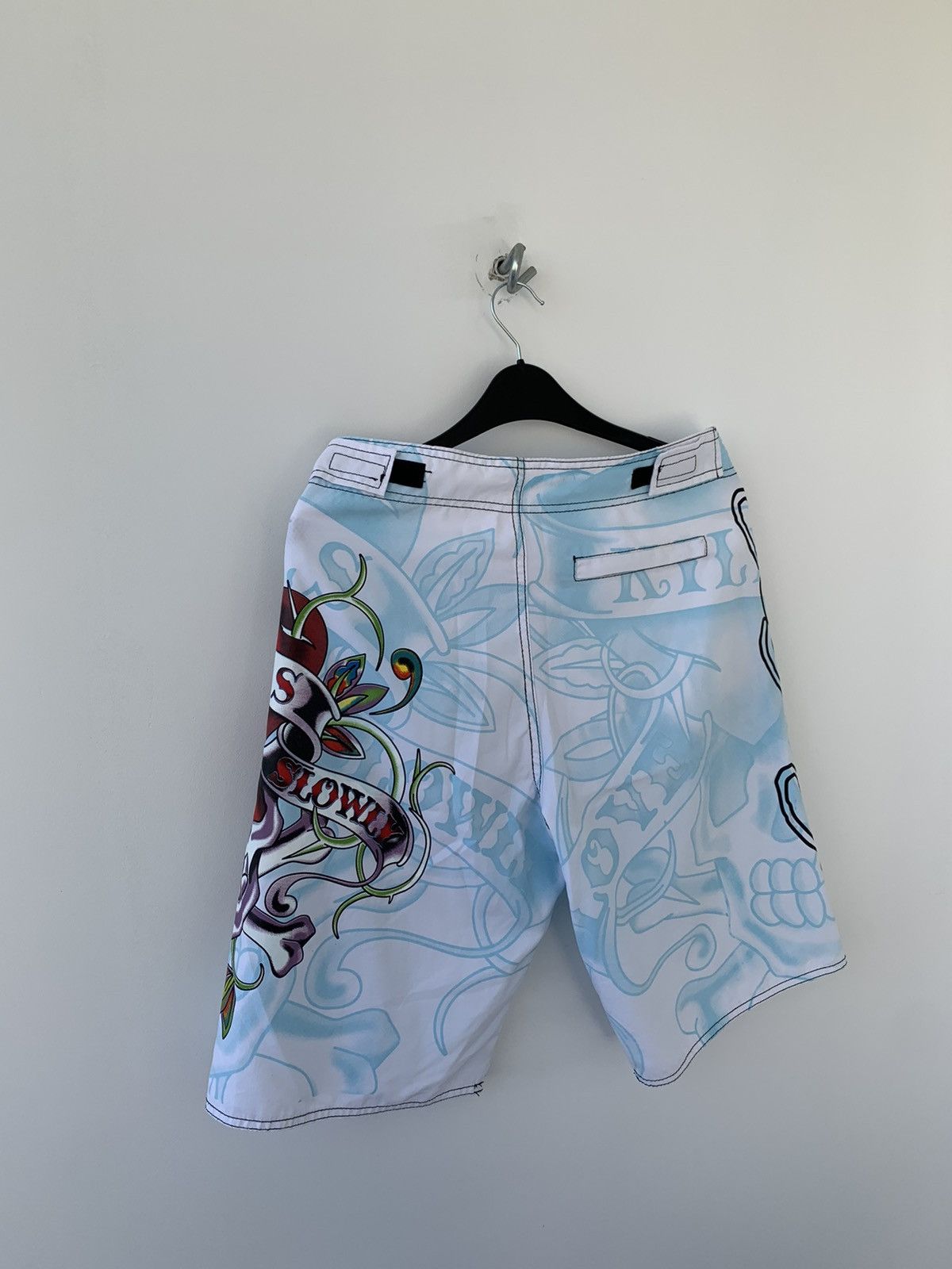 Christian Audigier × Ed Hardy × Vintage Ed Hardy Love Kills Slowly Vintage Shorts Size US 31 - 8 Thumbnail