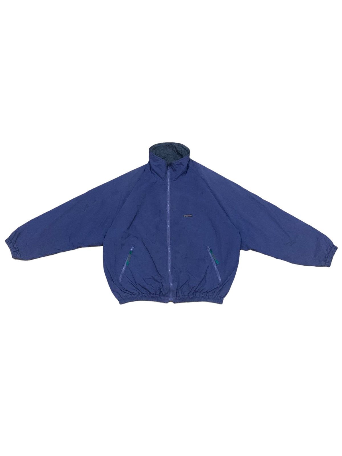 image of Bomber Jacket x Jansport Vintage Reversible Jansport Bomber Style Jacket in Blue/Dark Grey (Size La
