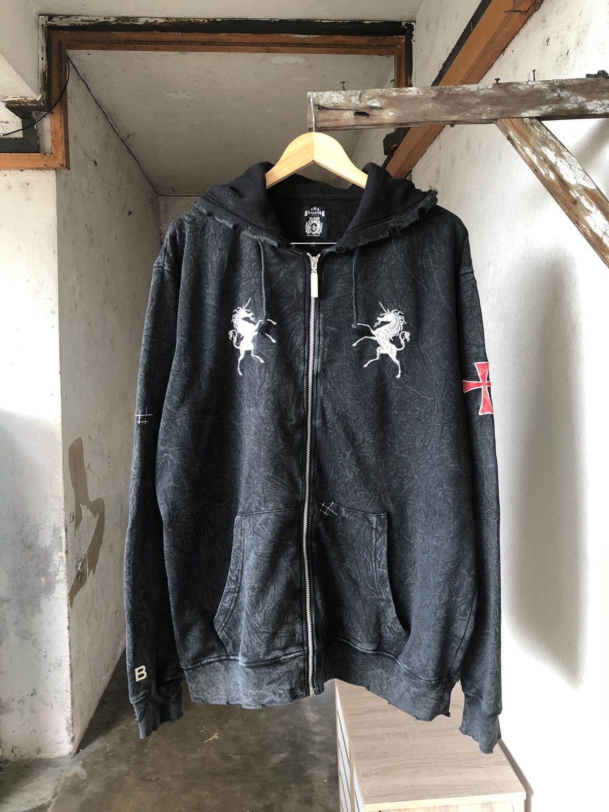 If Six Was Nine Bagarch Japan Tie Dye Over Prints Zipper Punk Hoodie Size US XL / EU 56 / 4 - 3 Thumbnail