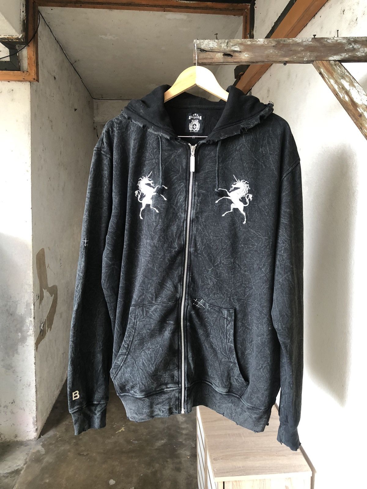 If Six Was Nine Bagarch Japan Tie Dye Over Prints Zipper Punk Hoodie Size US XL / EU 56 / 4 - 12 Thumbnail