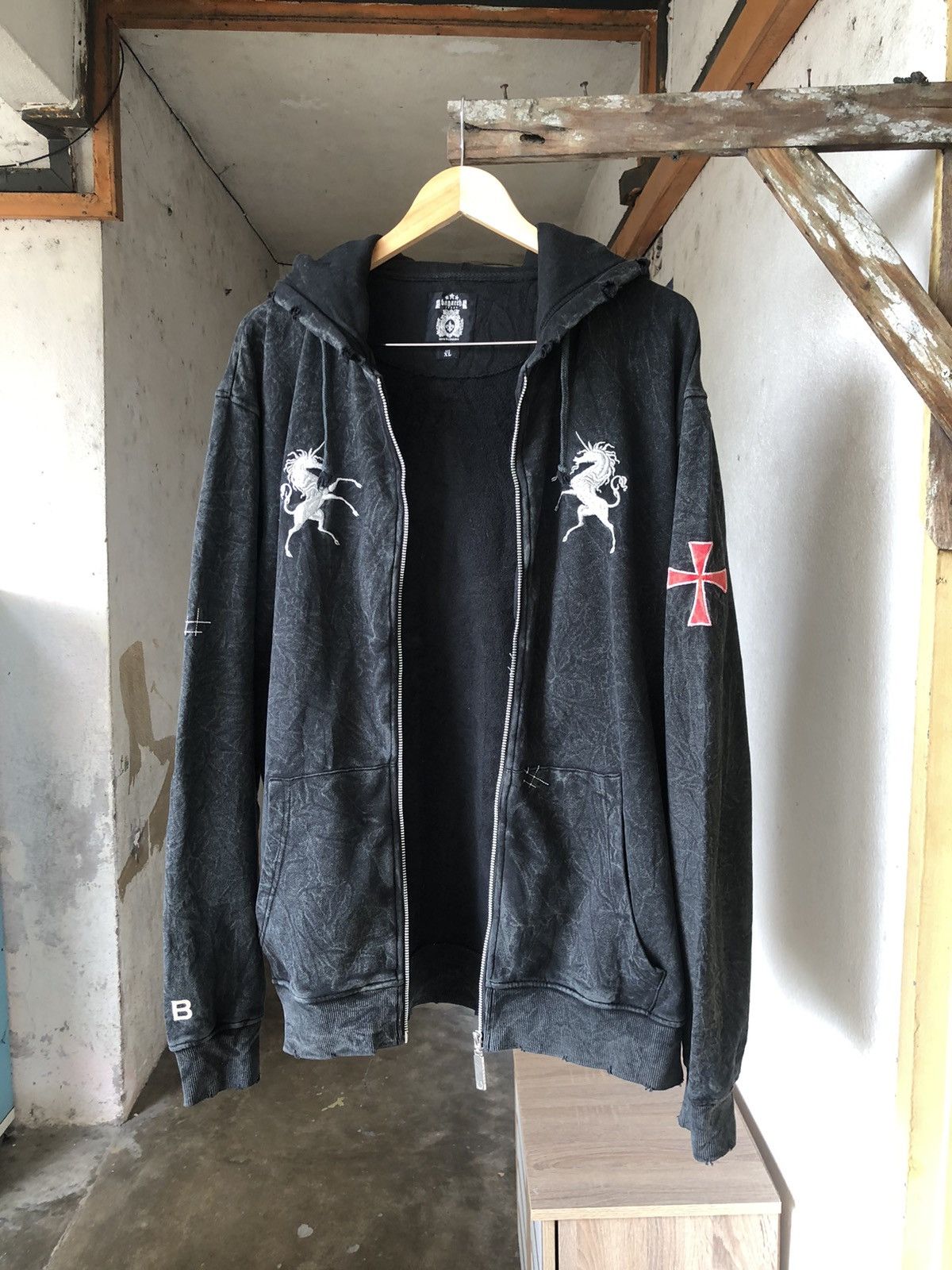If Six Was Nine Bagarch Japan Tie Dye Over Prints Zipper Punk Hoodie Size US XL / EU 56 / 4 - 22 Thumbnail
