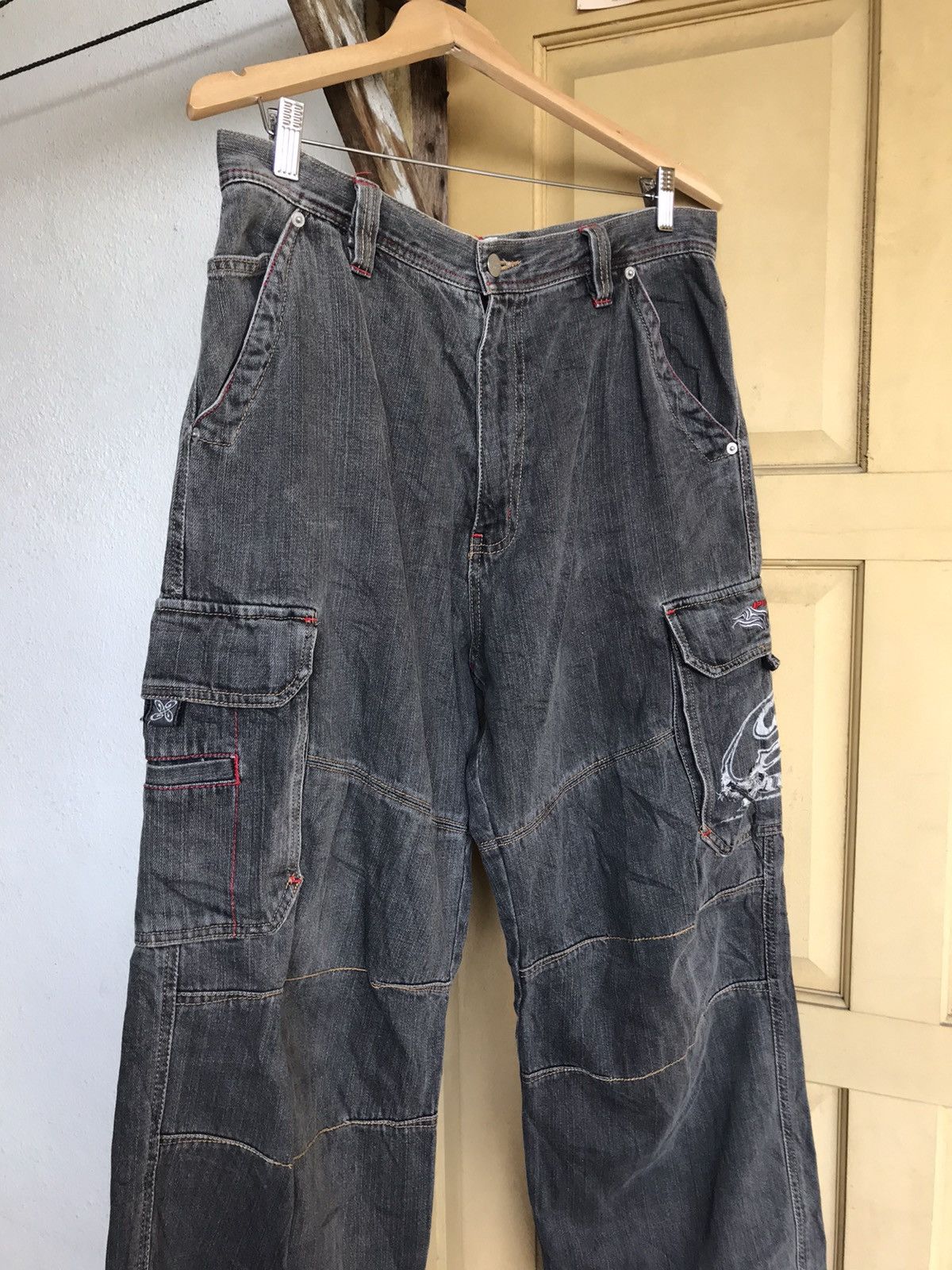 Vintage Piko Hawaiian Distressed Denim Loose Cut Cargo Pants Size US 33 - 5 Thumbnail