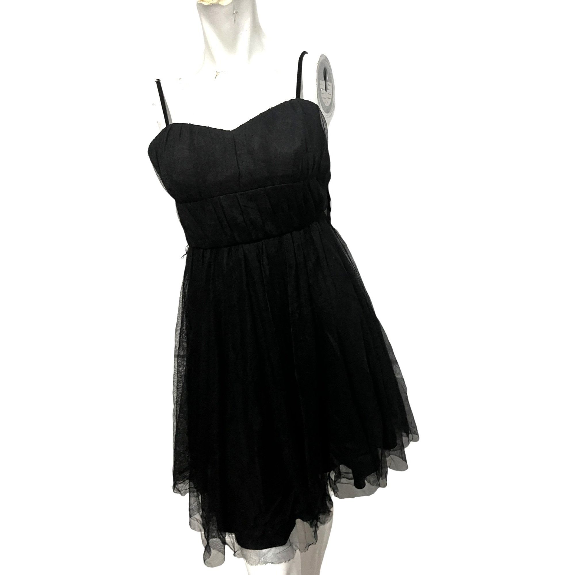 Banana Republic Banana Republic Black Silk Tulle Corset Mini Dress Sz 0 Peti Size XS / US 0-2 / IT 36-38 - 4 Thumbnail