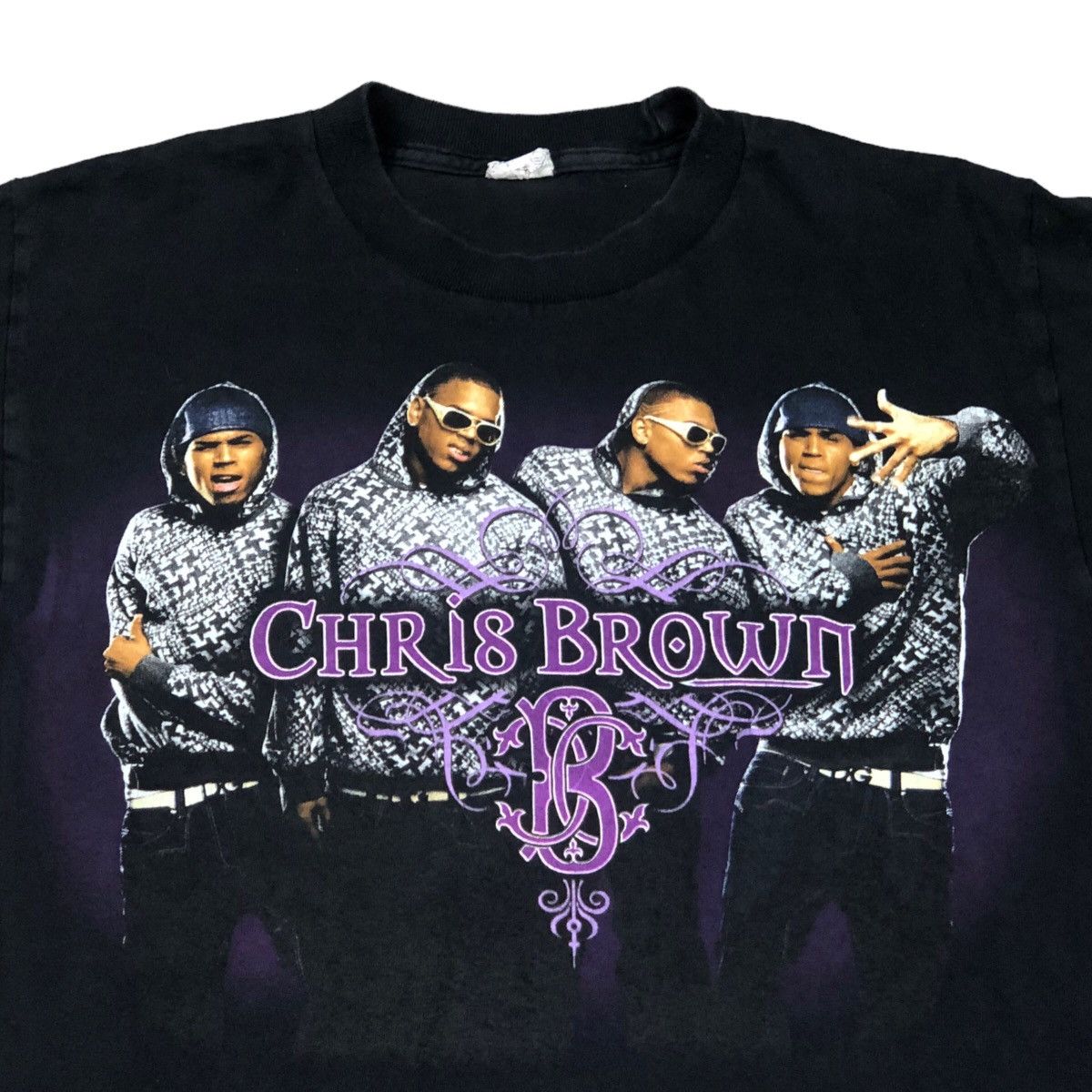 AAA × Band Tees Y2K AAA Chris Brown Music Band Logo Black Shirt Adult Size S Size US S / EU 44-46 / 1 - 2 Thumbnail