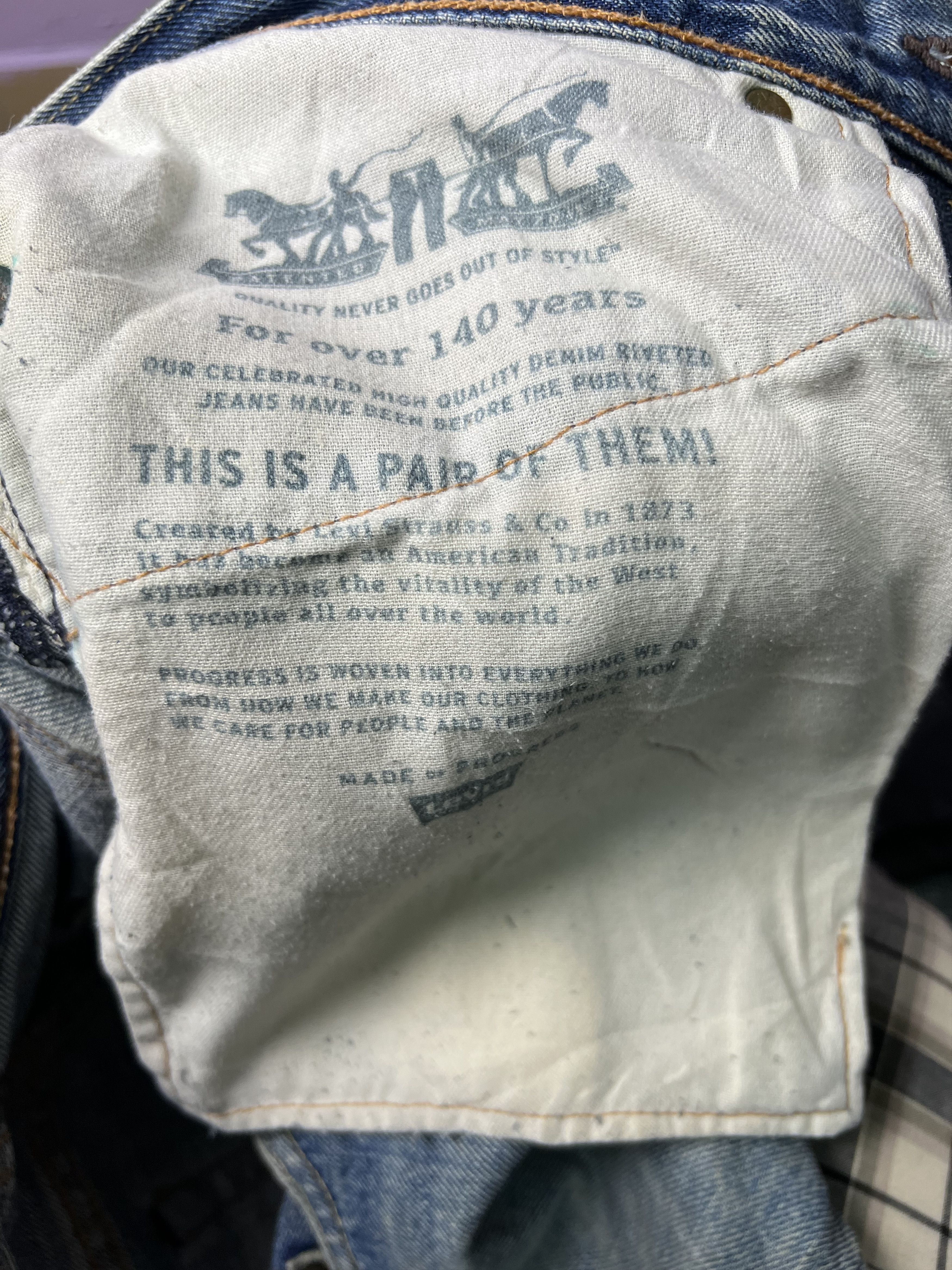 Levi's 🔥Rare Vintage Levi’s White Oak Distressed Denim Size US 35 - 20 Thumbnail