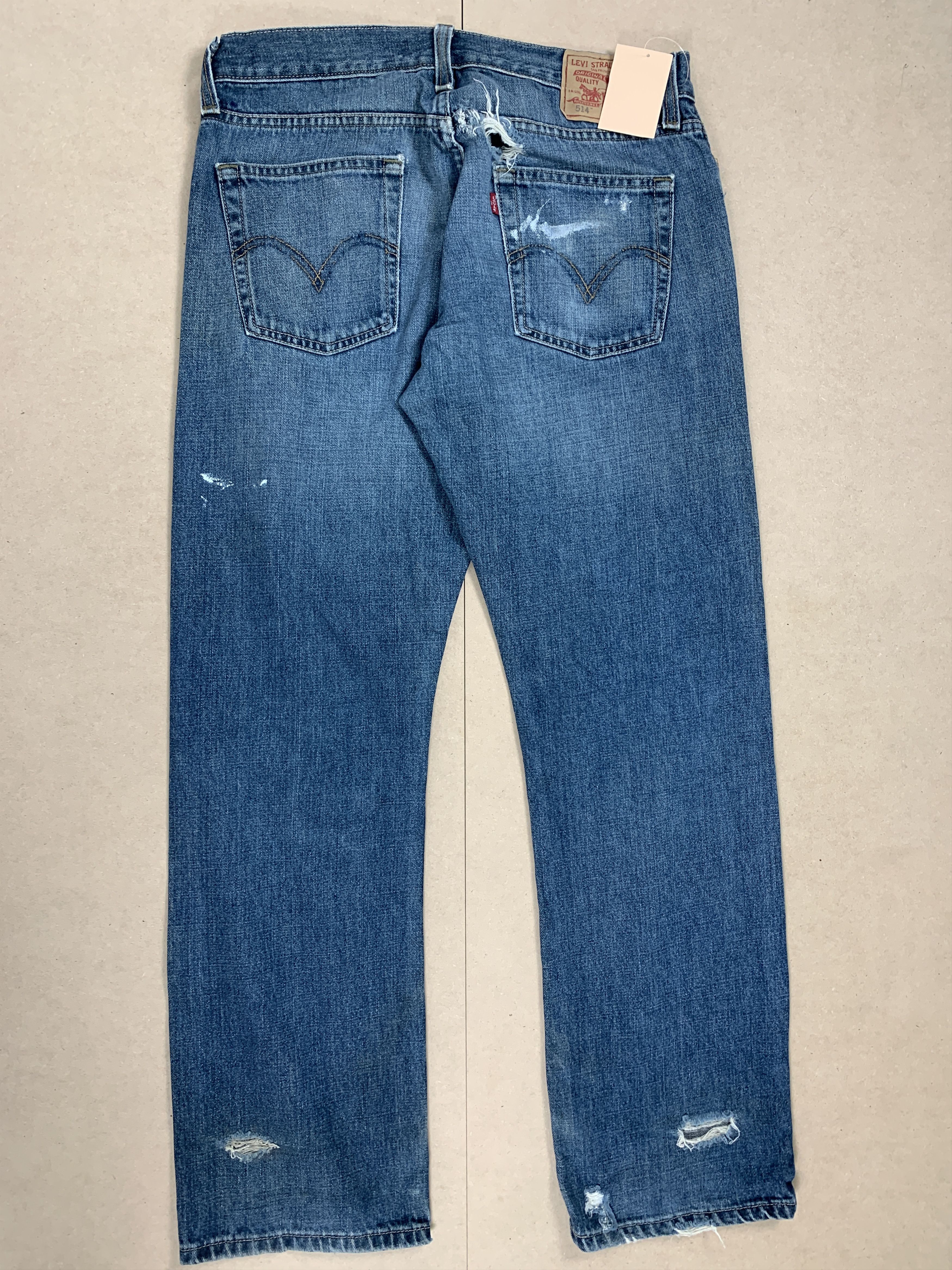 Levi's × Vintage Vintage LEVI'S 514 Distressed Faded Straight Cut Jeans Size US 32 / EU 48 - 6 Thumbnail