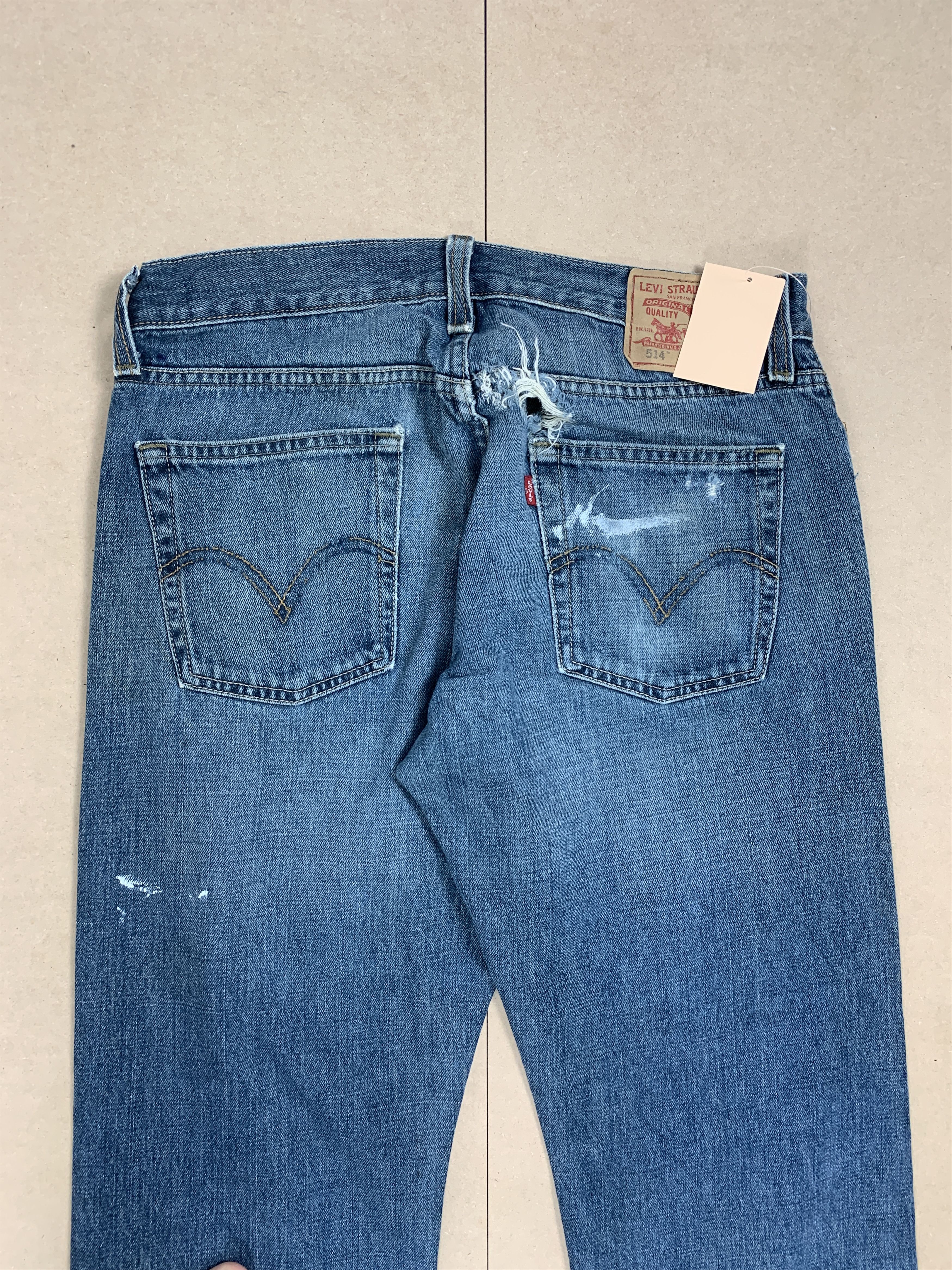Levi's × Vintage Vintage LEVI'S 514 Distressed Faded Straight Cut Jeans Size US 32 / EU 48 - 7 Thumbnail