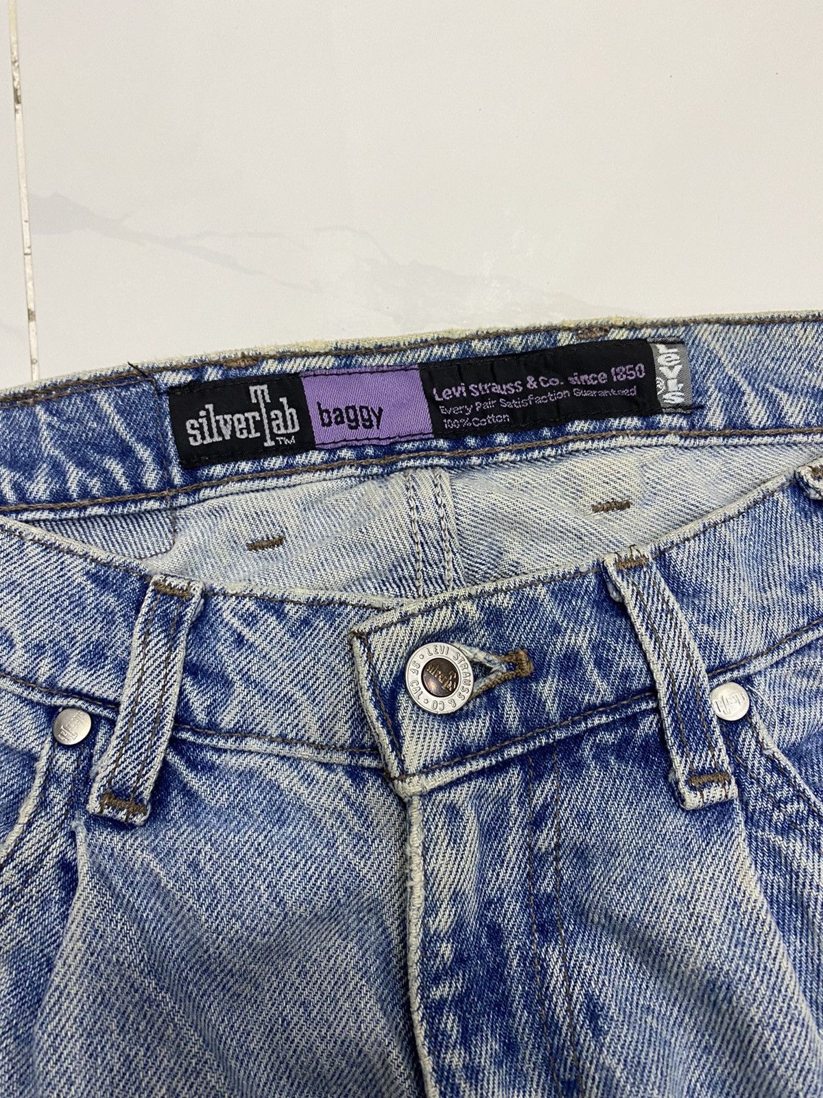 Levi's LEVIS SILVER TAB BAGGY DENIM PANTS RARE Size US 31 - 9 Thumbnail