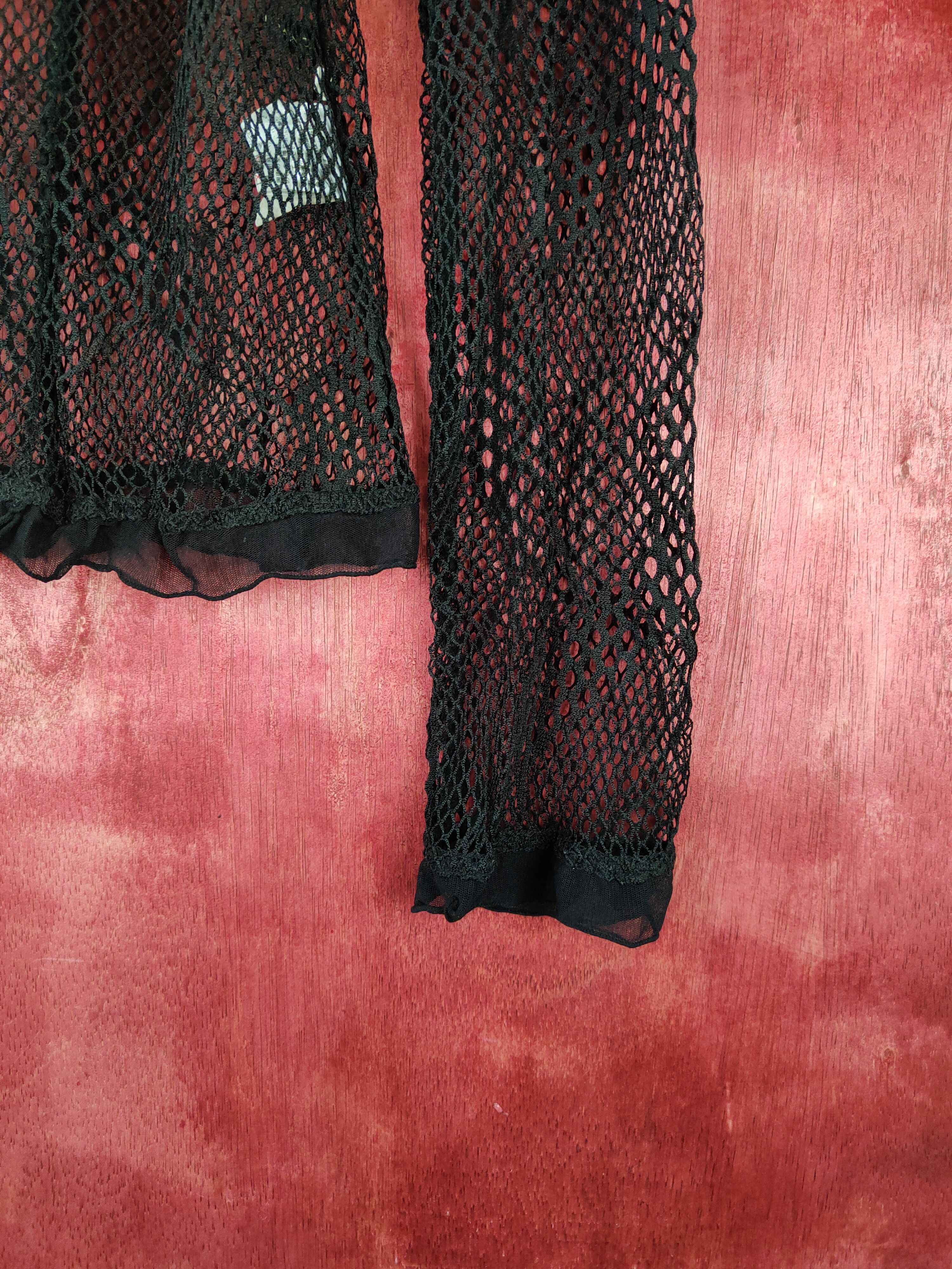 Japanese Brand × Linea DL Linea Urbano Black mesh Net crochet Cardigan #5926 Size M / US 6-8 / IT 42-44 - 6 Thumbnail