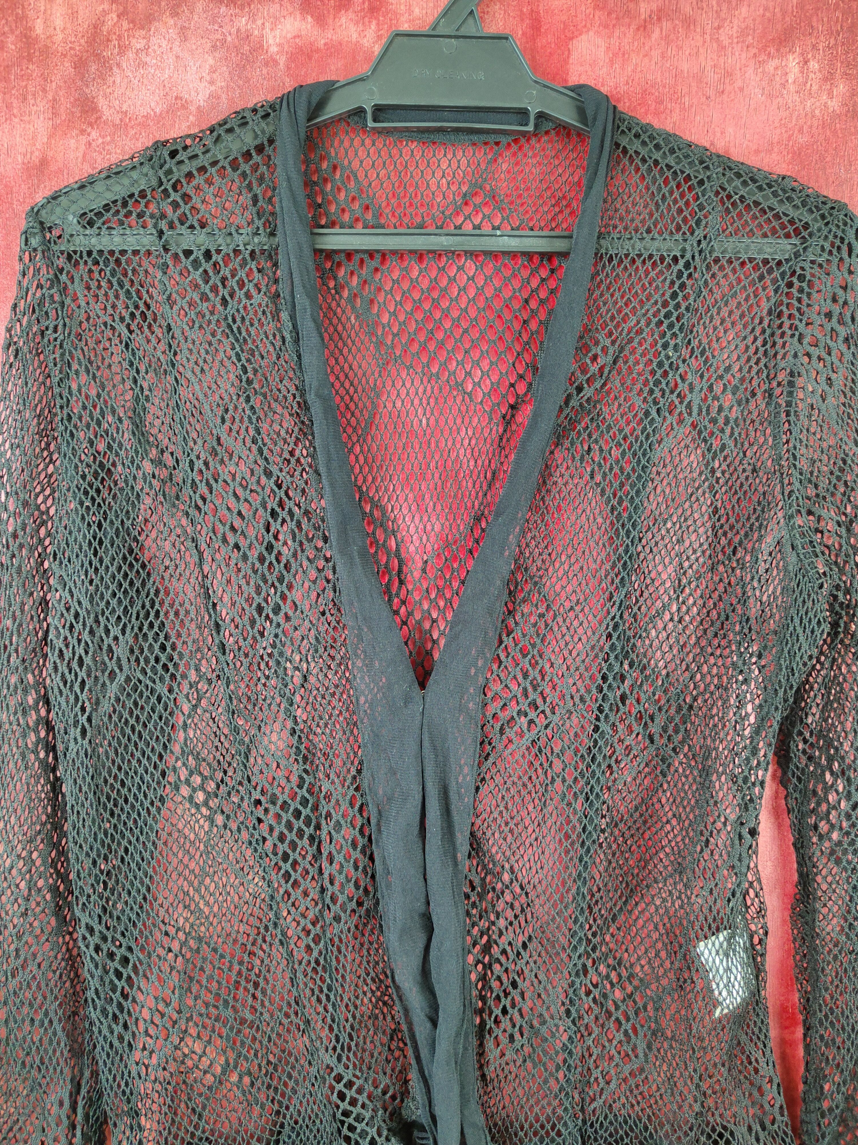 Japanese Brand × Linea DL Linea Urbano Black mesh Net crochet Cardigan #5926 Size M / US 6-8 / IT 42-44 - 2 Thumbnail
