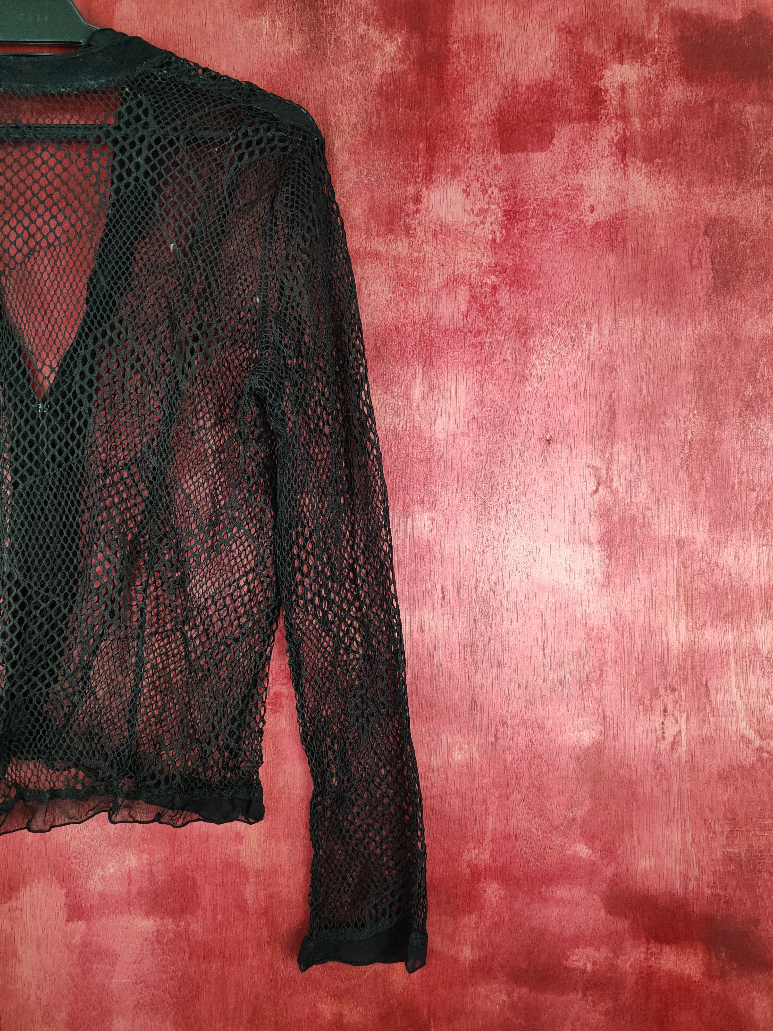 Japanese Brand × Linea DL Linea Urbano Black mesh Net crochet Cardigan #5926 Size M / US 6-8 / IT 42-44 - 9 Thumbnail