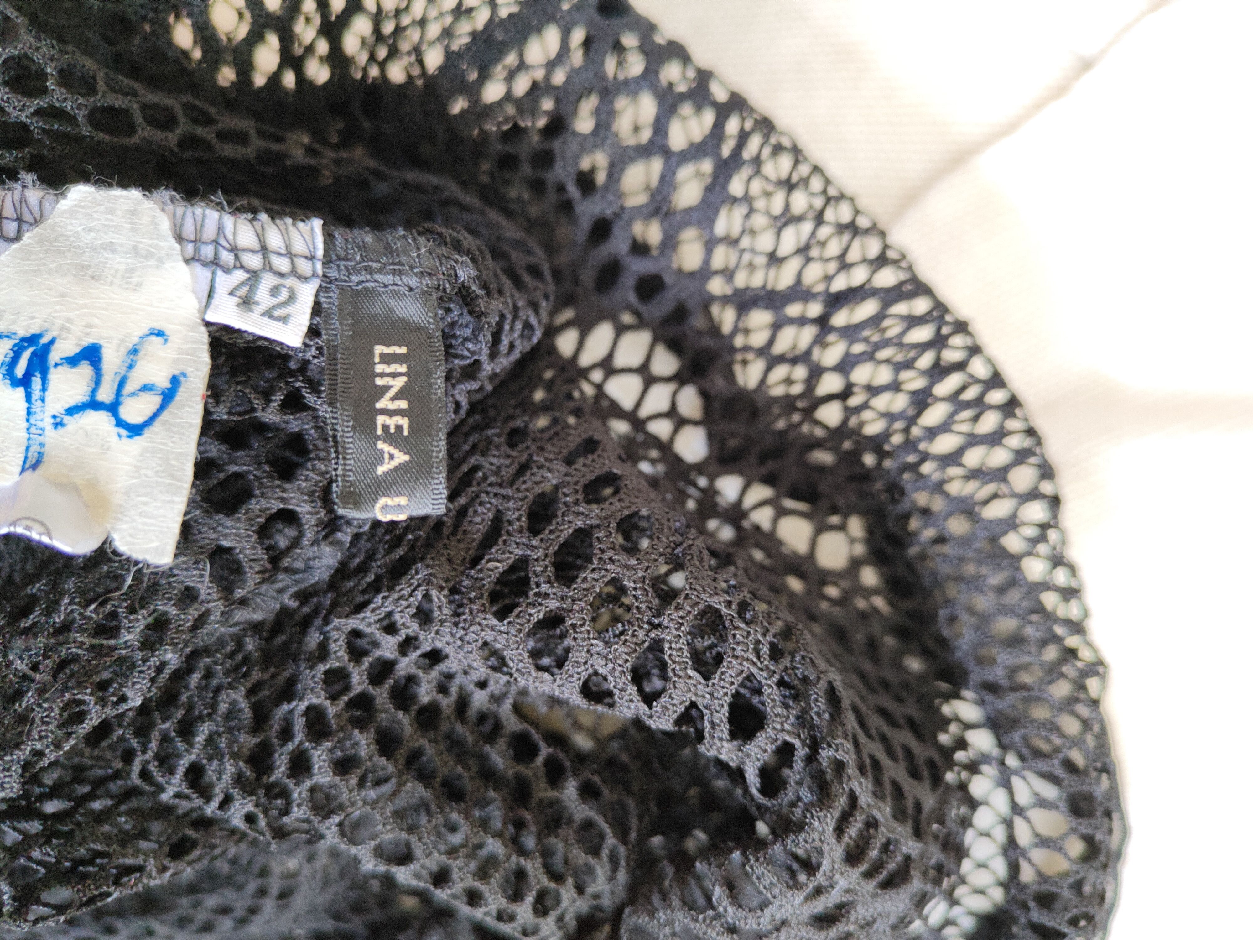 Japanese Brand × Linea DL Linea Urbano Black mesh Net crochet Cardigan #5926 Size M / US 6-8 / IT 42-44 - 12 Thumbnail