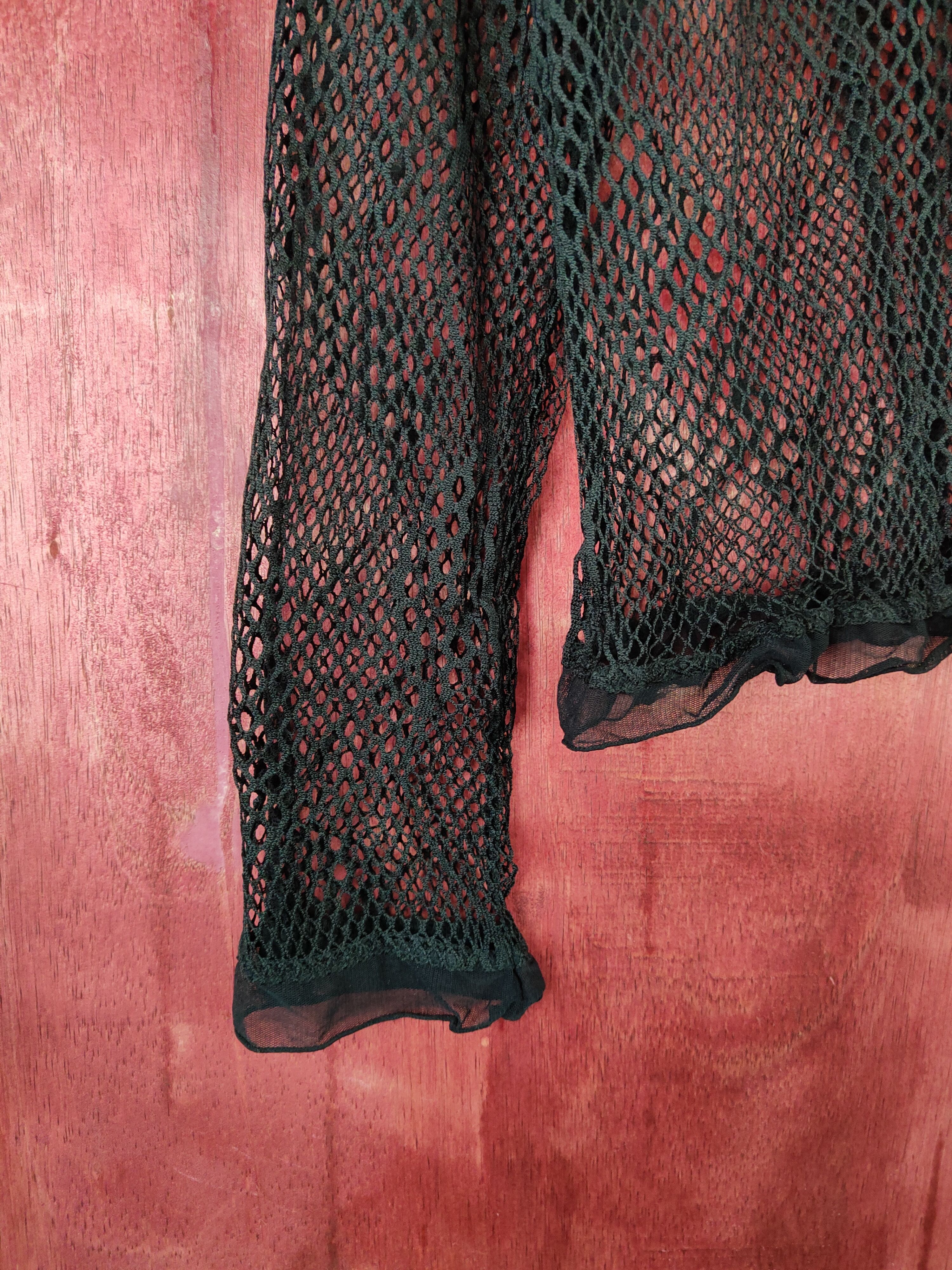 Japanese Brand × Linea DL Linea Urbano Black mesh Net crochet Cardigan #5926 Size M / US 6-8 / IT 42-44 - 4 Thumbnail