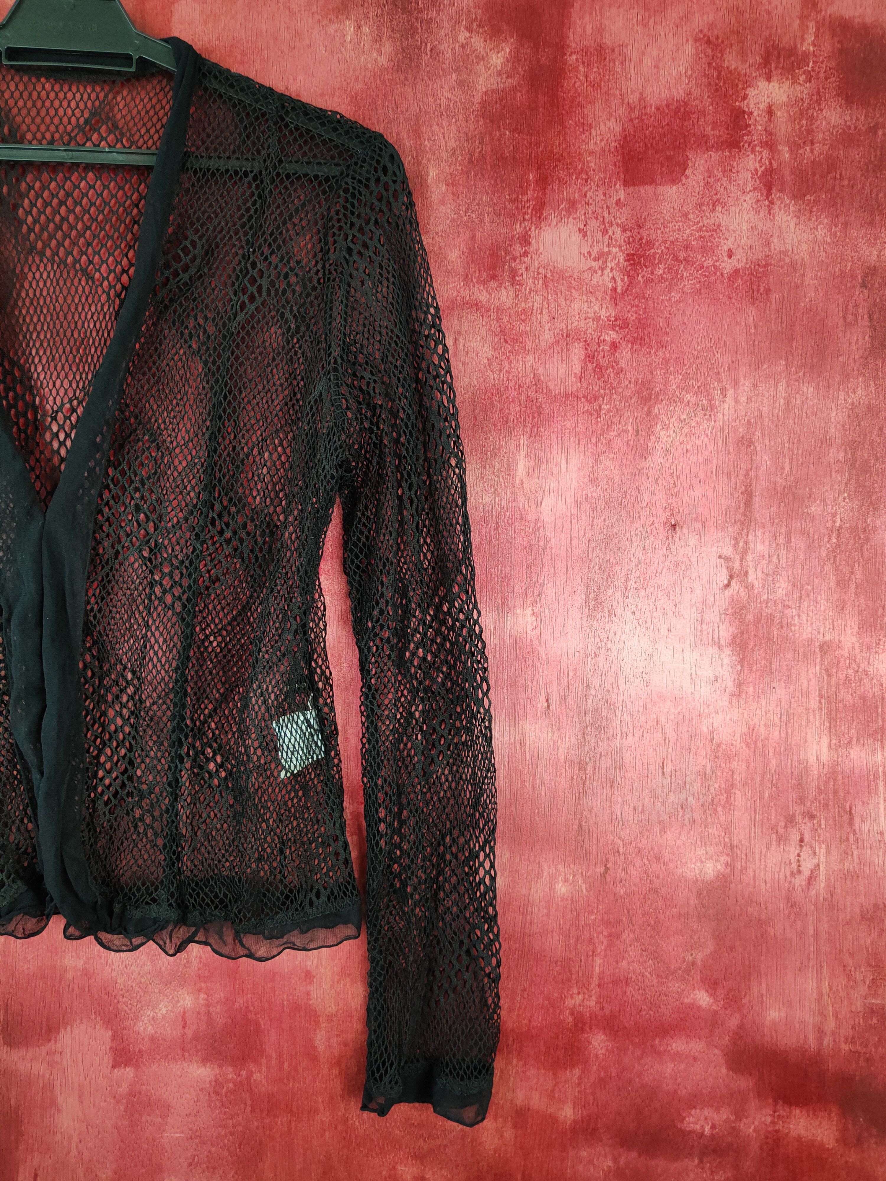 Japanese Brand × Linea DL Linea Urbano Black mesh Net crochet Cardigan #5926 Size M / US 6-8 / IT 42-44 - 5 Thumbnail