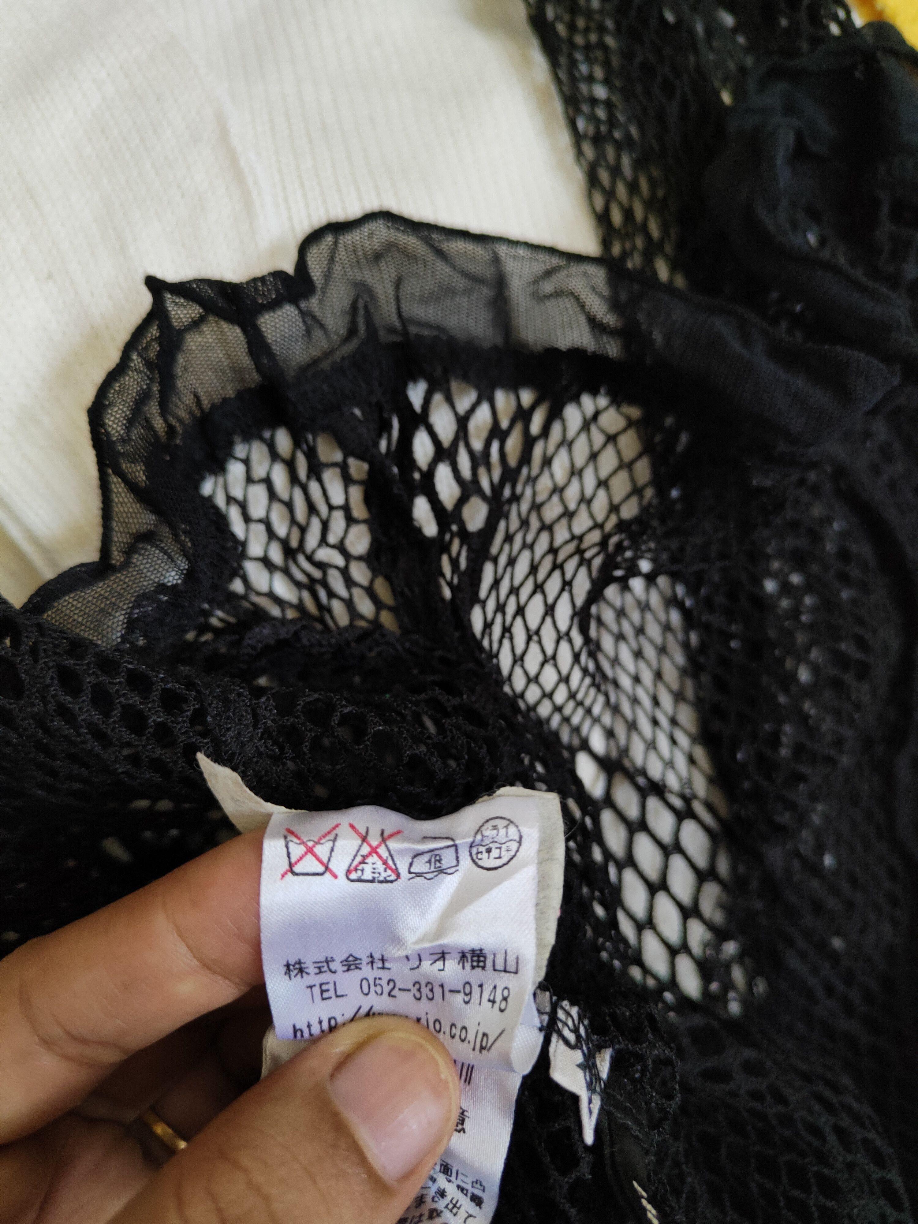 Japanese Brand × Linea DL Linea Urbano Black mesh Net crochet Cardigan #5926 Size M / US 6-8 / IT 42-44 - 10 Thumbnail