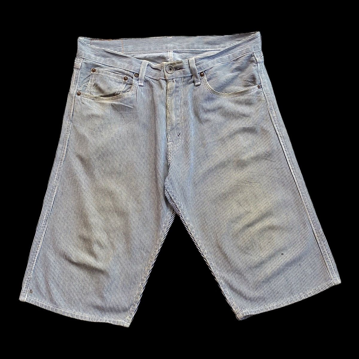 Levi's VINTAGE LEVIS 503 BUCKLE BACK HICKORY STRIPE SHORT-PANTS Size US 34 / EU 50 - 1 Thumbnail