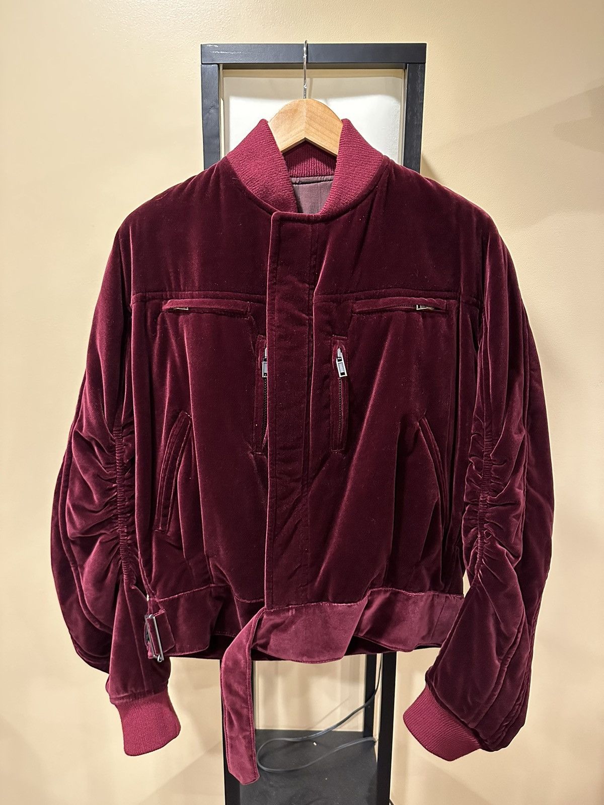 Haider Ackermann Haider Ackermann Underground Red Velvet Bomber Jacket 2020 Grailed