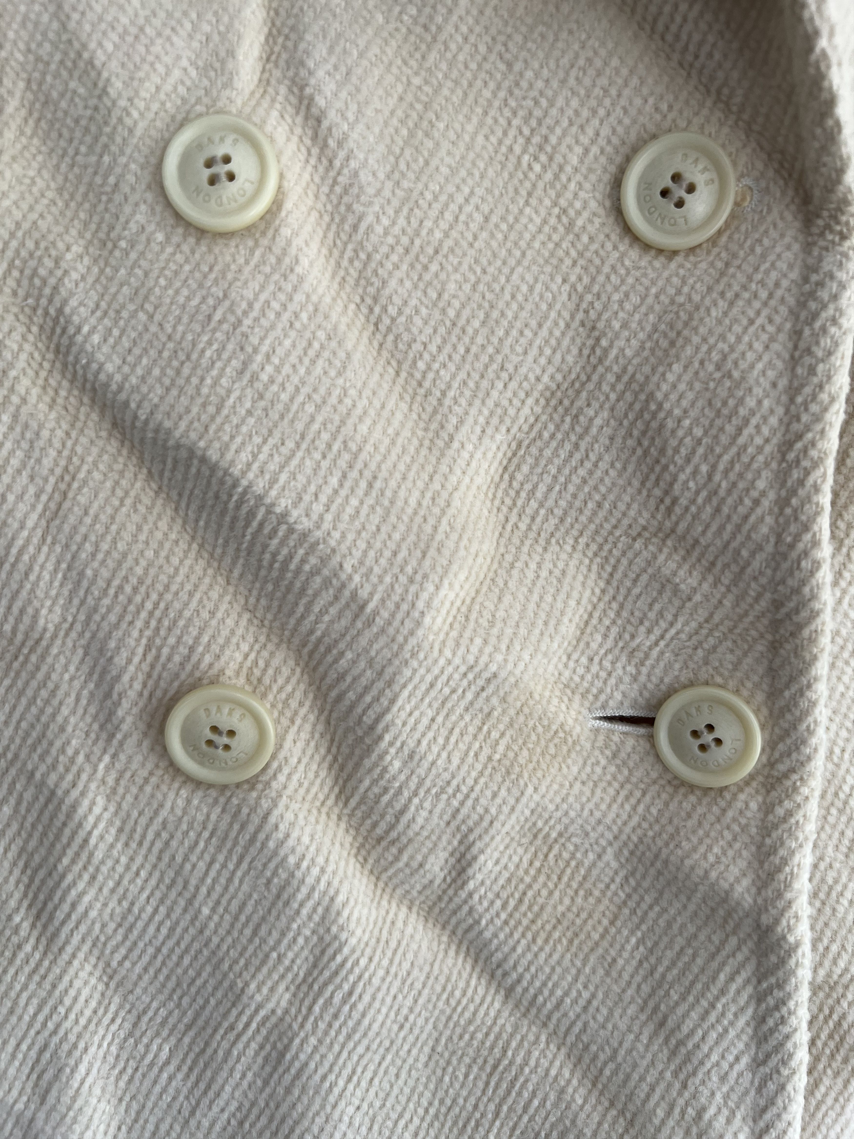 DAKS 🔥Vintage Daks London Cream Double Breast Peacoat Size M / US 6-8 / IT 42-44 - 9 Thumbnail