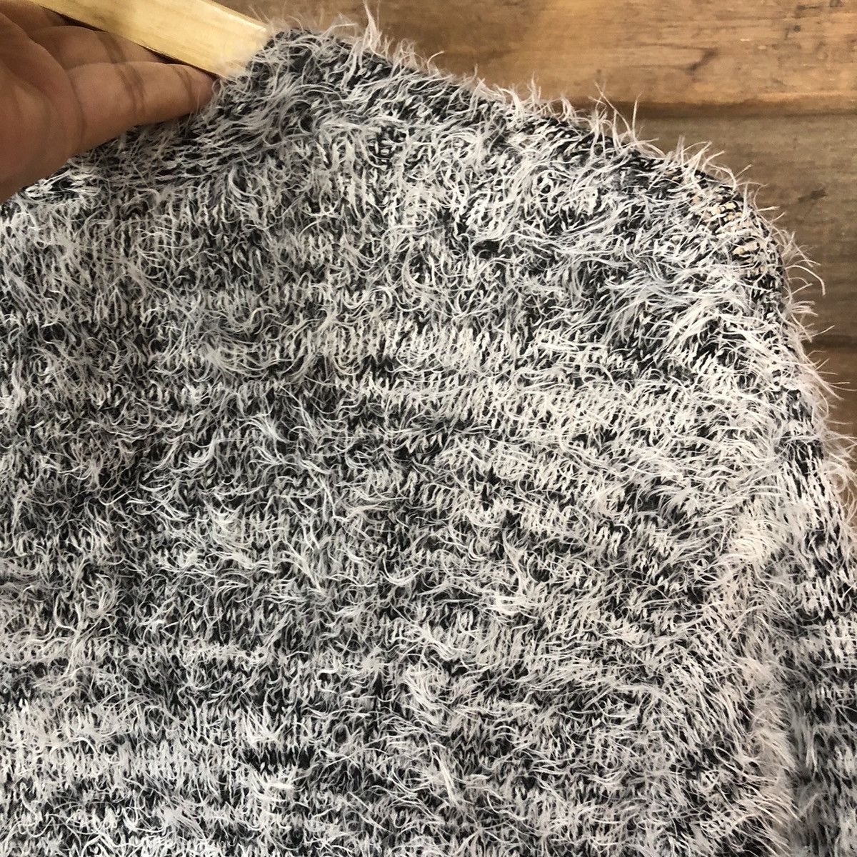 H&M DLS H&M Grey Shag Shaggy Fur Mohair Knitwear cardigan #BB589 Size XS / US 0-2 / IT 36-38 - 9 Thumbnail