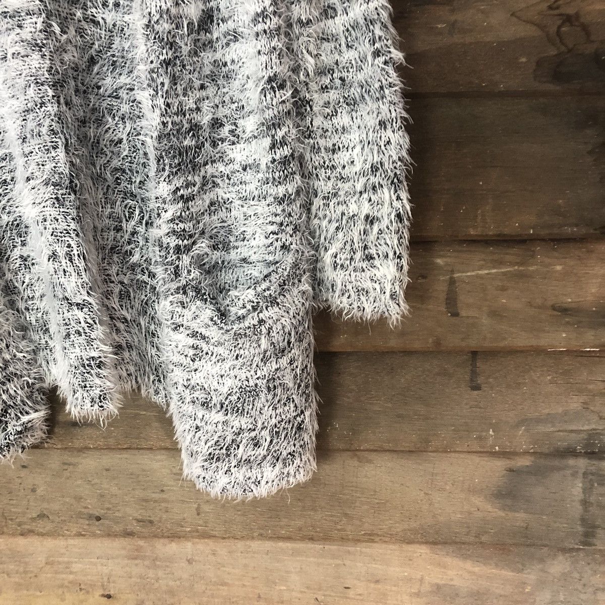 H&M DLS H&M Grey Shag Shaggy Fur Mohair Knitwear cardigan #BB589 Size XS / US 0-2 / IT 36-38 - 5 Thumbnail