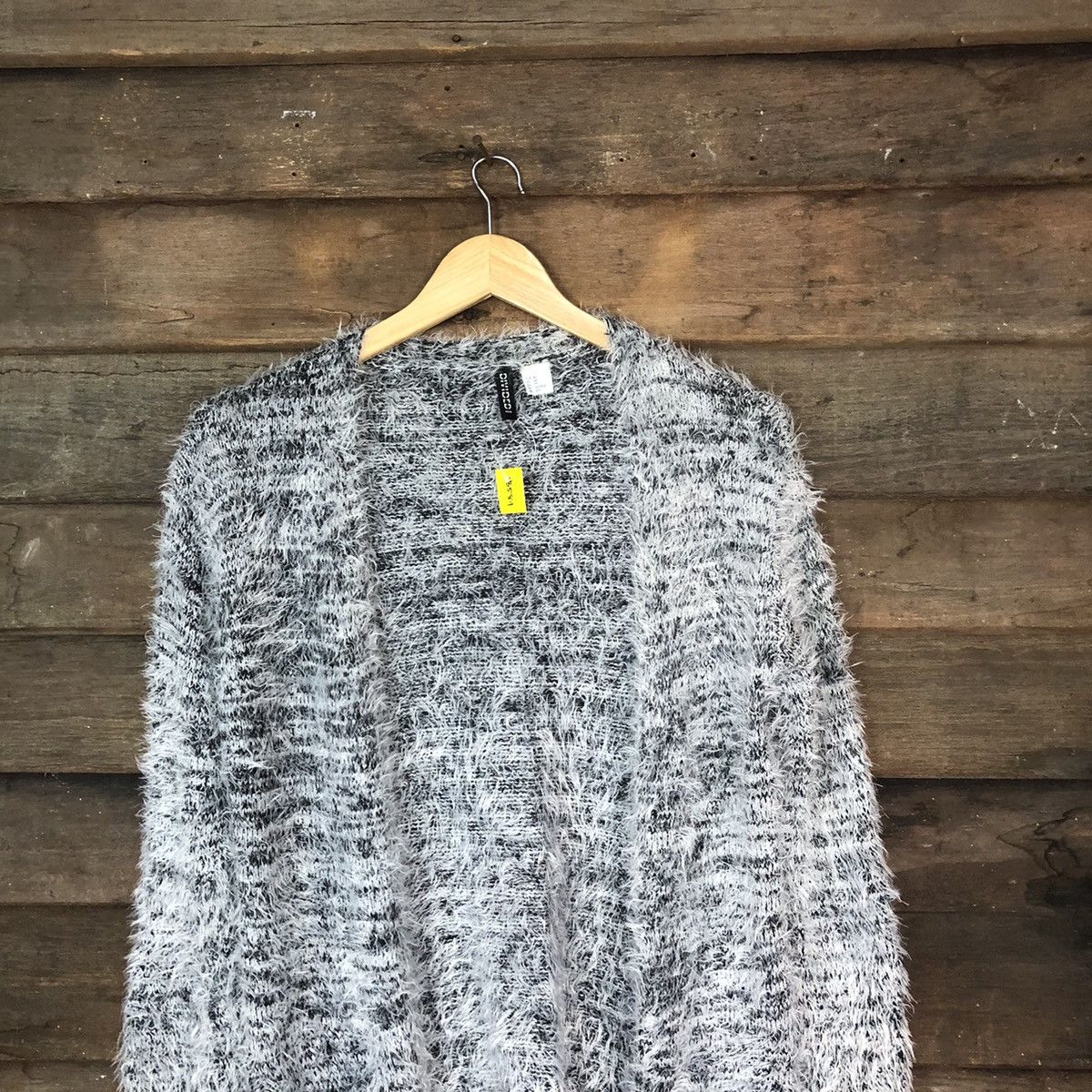 H&M DLS H&M Grey Shag Shaggy Fur Mohair Knitwear cardigan #BB589 Size XS / US 0-2 / IT 36-38 - 2 Thumbnail