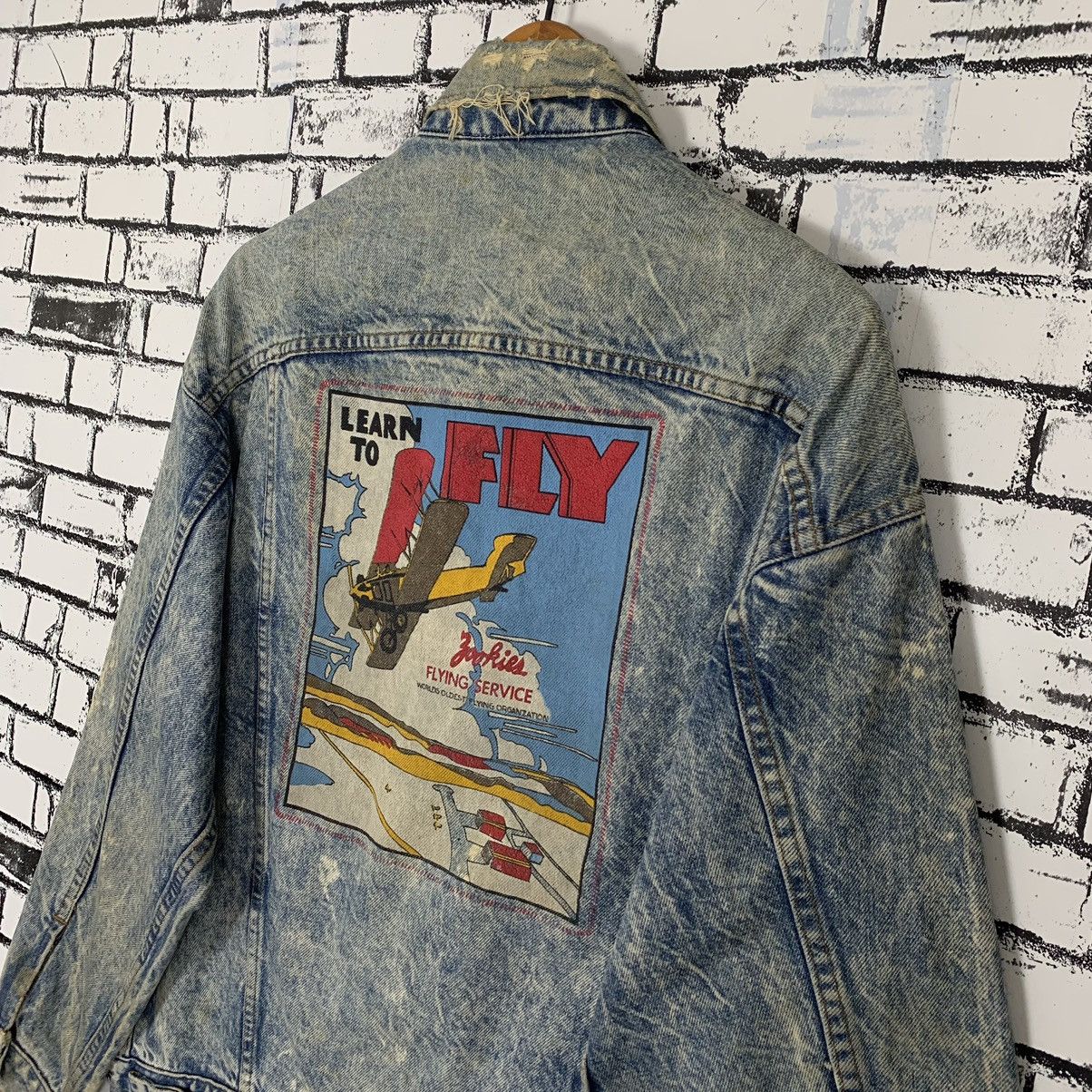Vintage Vintage Learn to Fly Denim Blue Jean Jacket Size US M / EU 48-50 / 2 - 7 Thumbnail