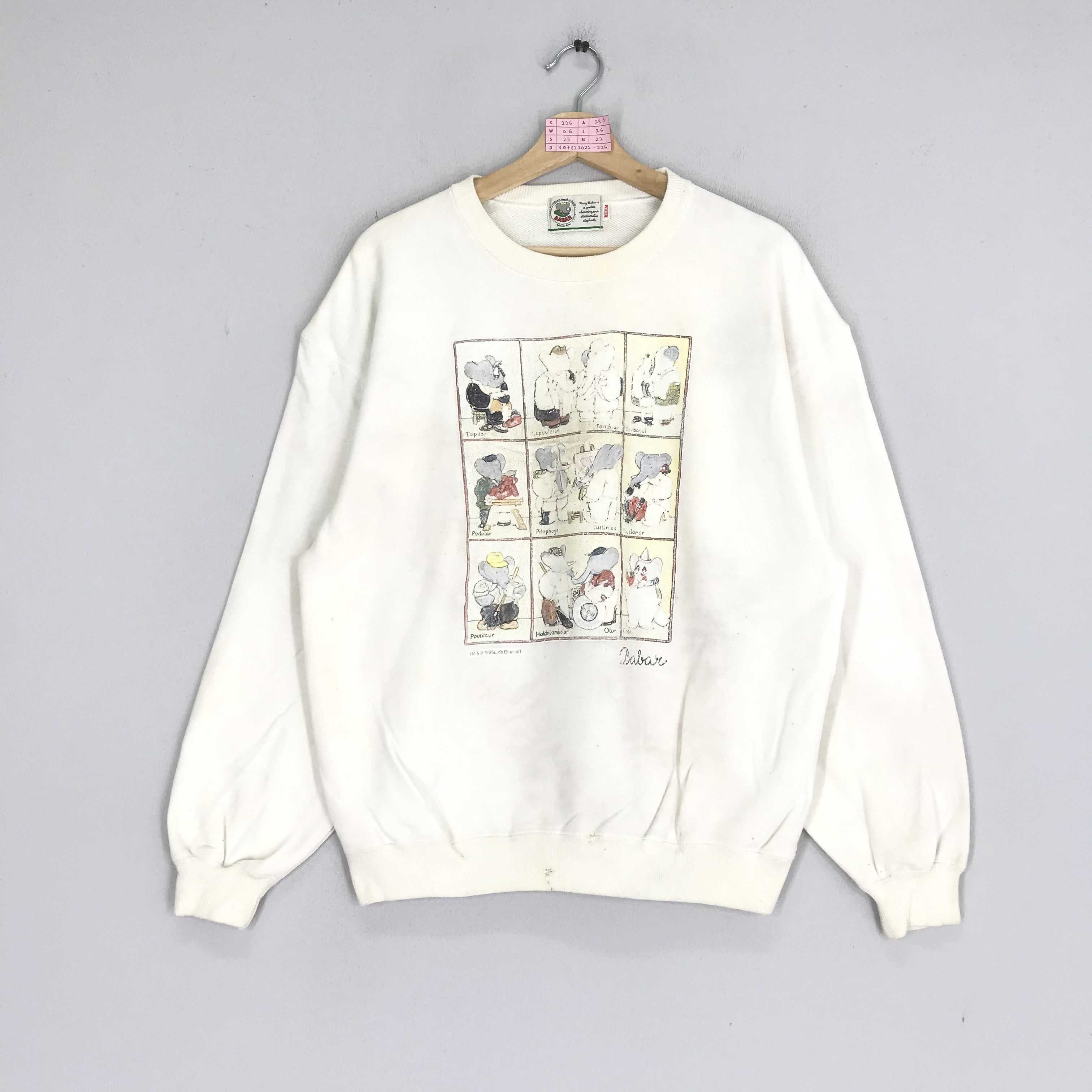 Cartoon Network Vintage 90s Babar Animated Elephant Cartoon Sweatshirts Size US L / EU 52-54 / 3 - 1 Thumbnail