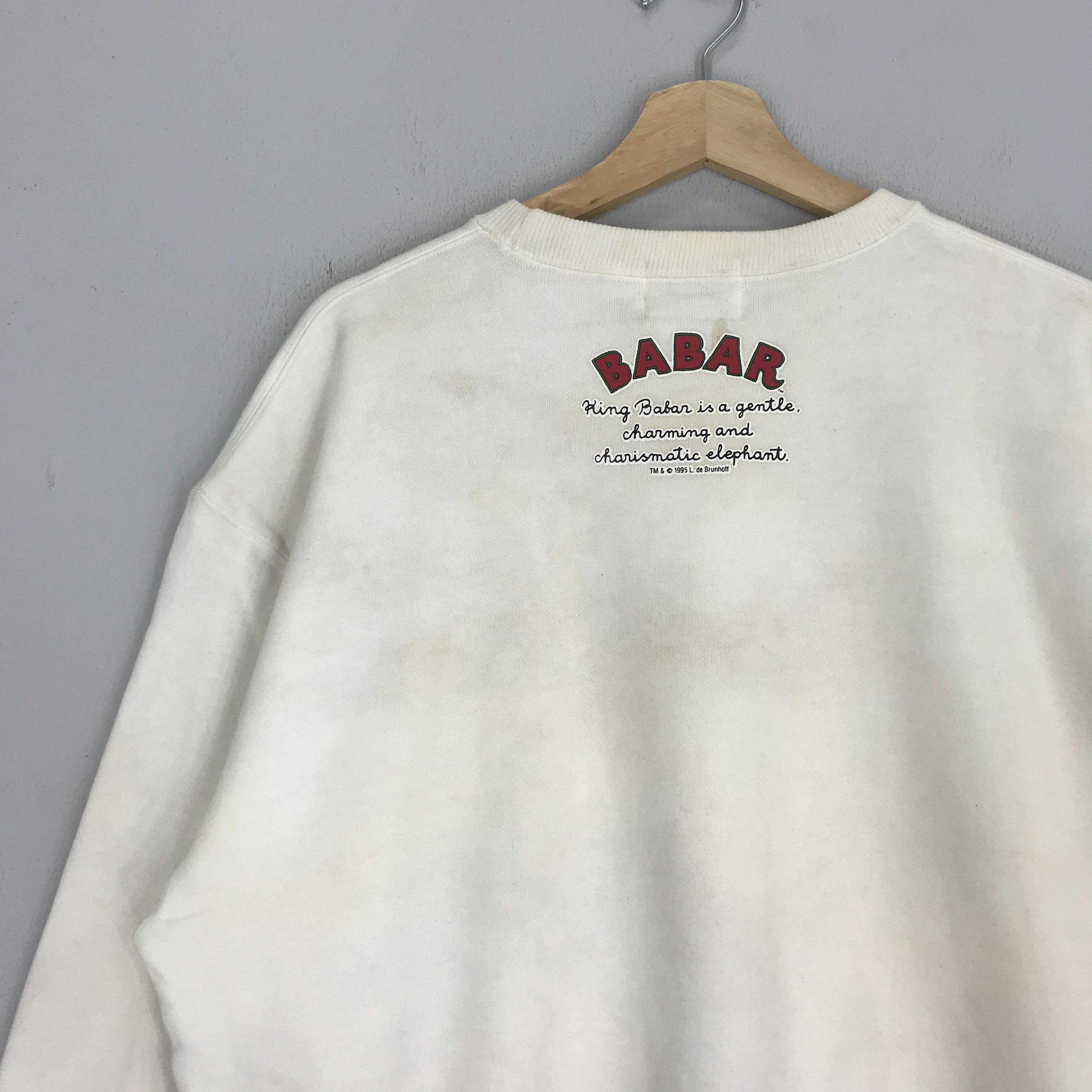 Cartoon Network Vintage 90s Babar Animated Elephant Cartoon Sweatshirts Size US L / EU 52-54 / 3 - 8 Thumbnail