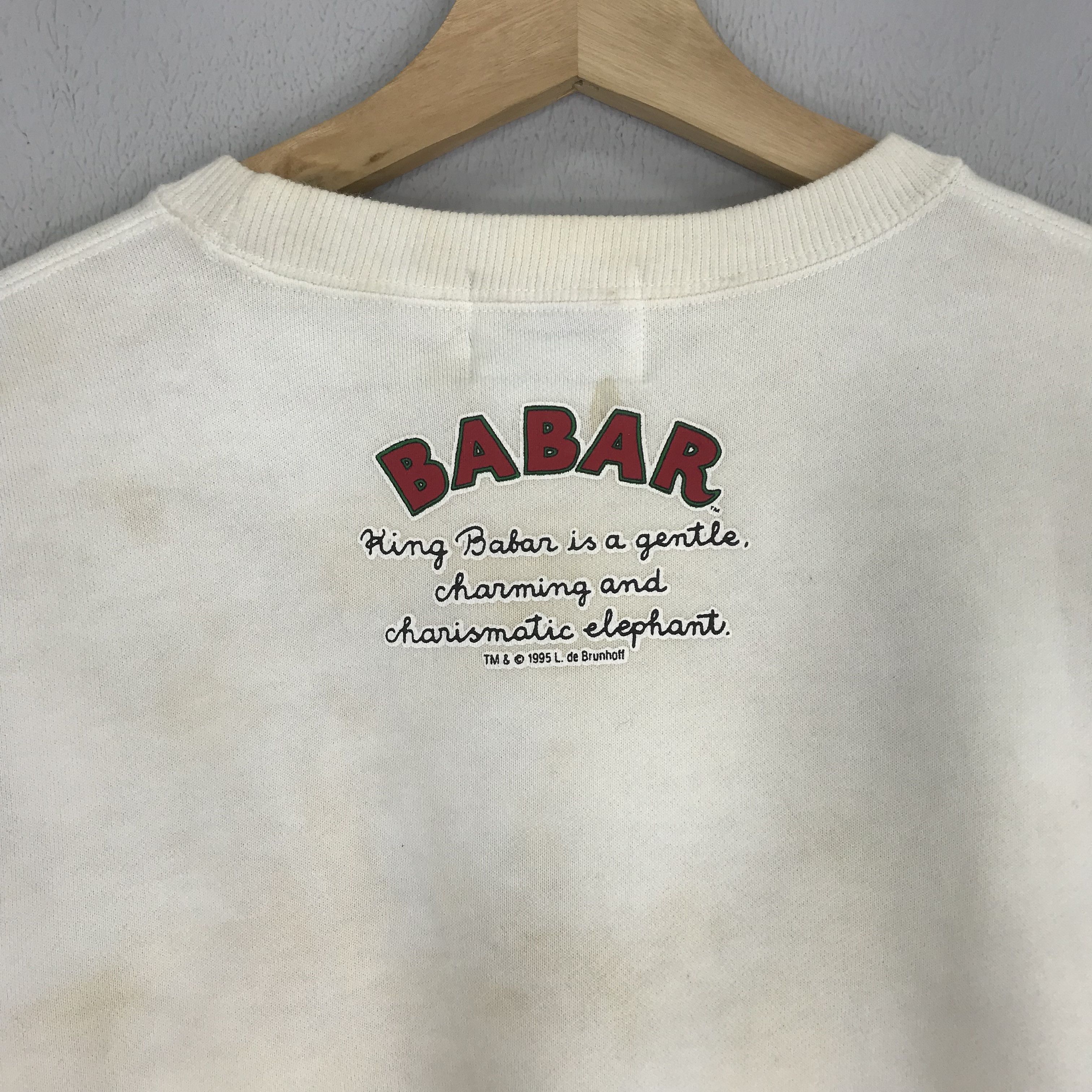 Cartoon Network Vintage 90s Babar Animated Elephant Cartoon Sweatshirts Size US L / EU 52-54 / 3 - 7 Thumbnail