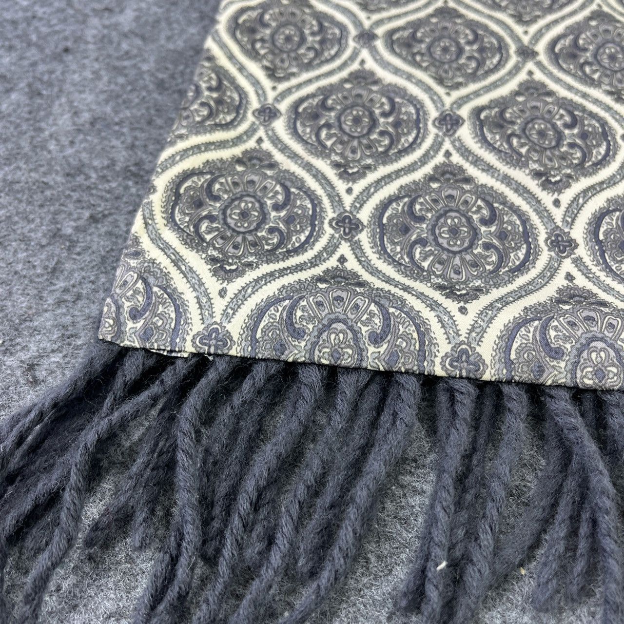 Designer × Vintage Paisley Silk Wool Scarf / Muffler / Neckwear T546 Size ONE SIZE - 6 Thumbnail