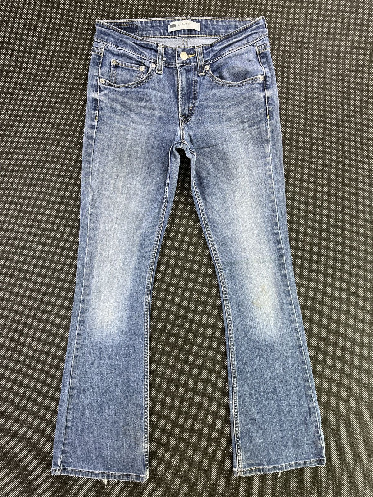 image of Levis 518 Superlow Flare Jeans - J137 in Blue, Women's (Size 27)