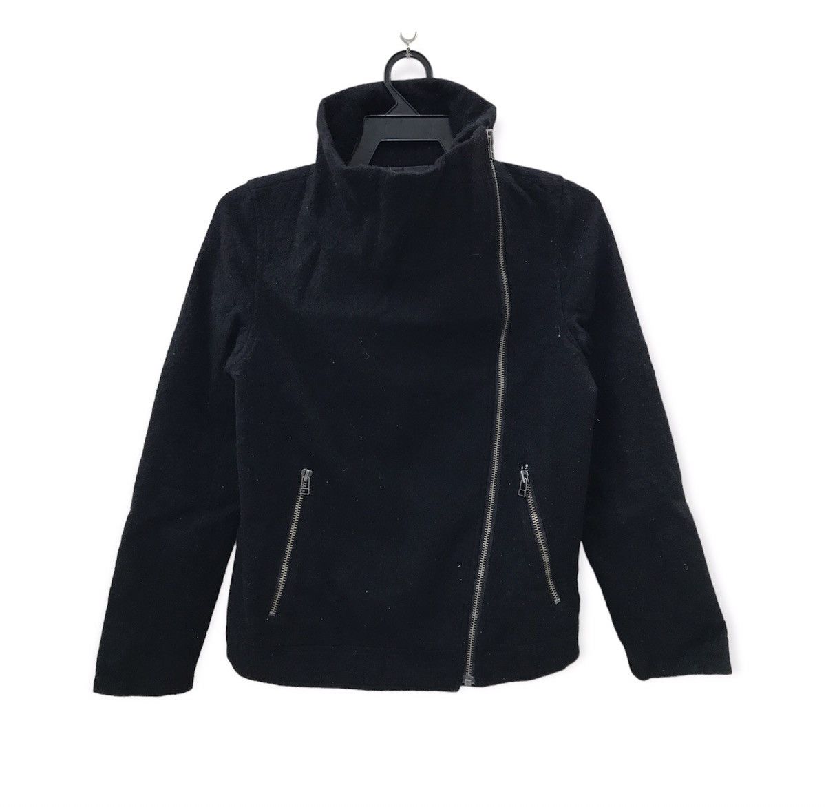 image of Cashmere Wool x Journal Standard Cross Zipped Wool Jacket in Black, Women's (Size Medium)