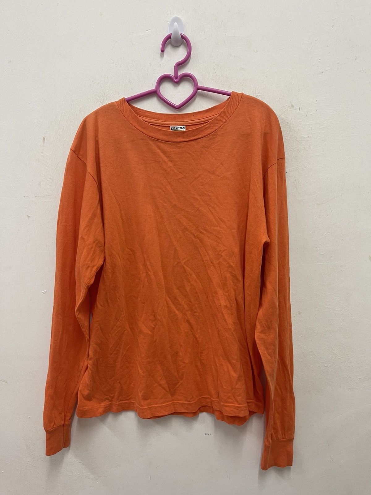 image of Made In USA x Sugar Cane Cheswick Sugar Cane Plain Orange Long Sleeve, Men's (Size Small)