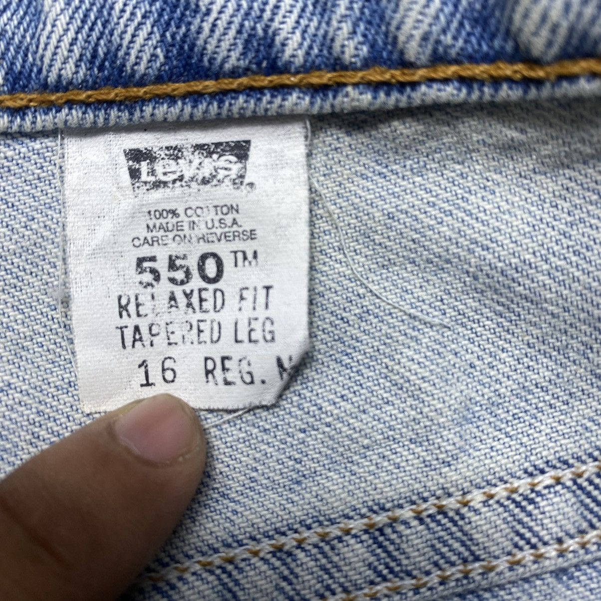 Levi's Vintage Levi’s 550 Leg Tapered Paint Splash Distressed Denim Size US 34 / EU 50 - 9 Thumbnail