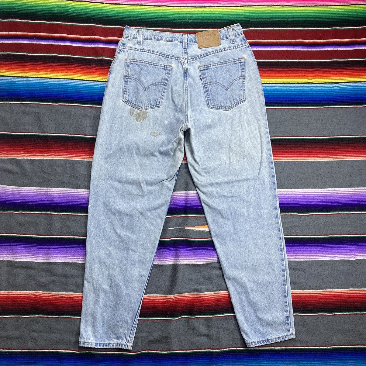 Levi's Vintage Levi’s 550 Leg Tapered Paint Splash Distressed Denim Size US 34 / EU 50 - 12 Thumbnail